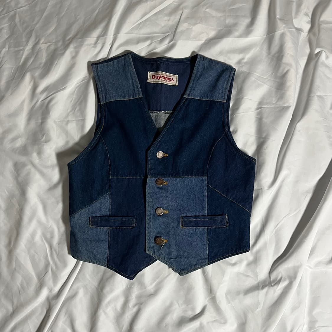 JPN . 일본빈티지 패치워크 데님 베스트 상품이미지1