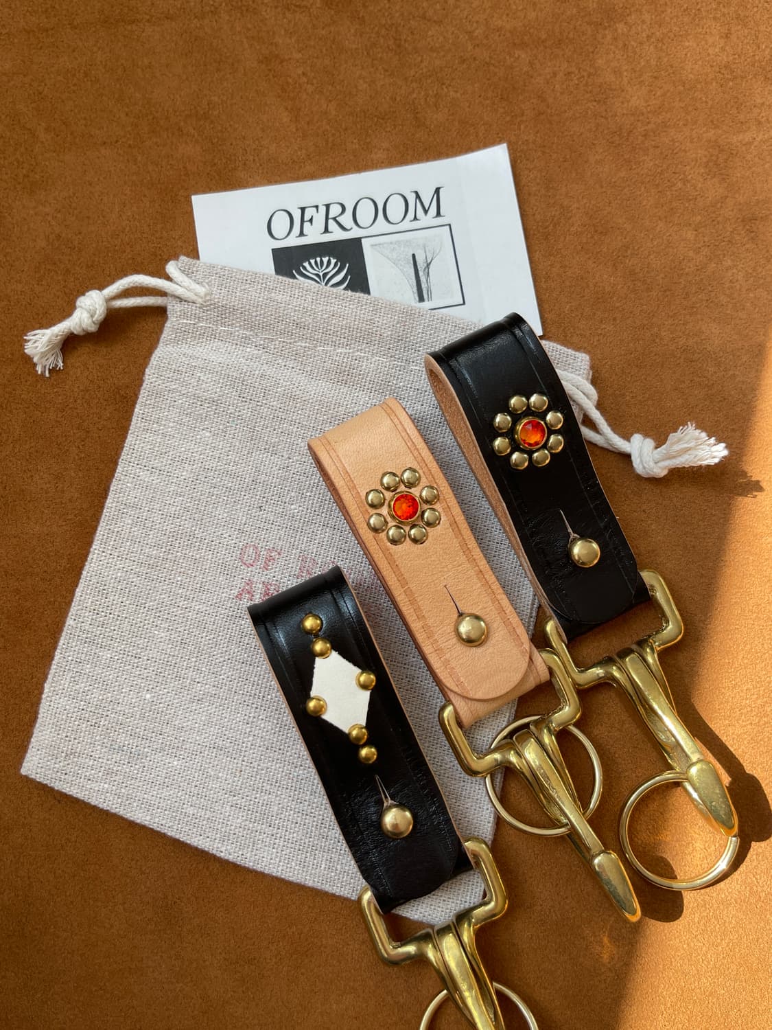 아메카지 브라스 카우하이드 키링 / 핸드메이드 레더홀더 상품이미지7