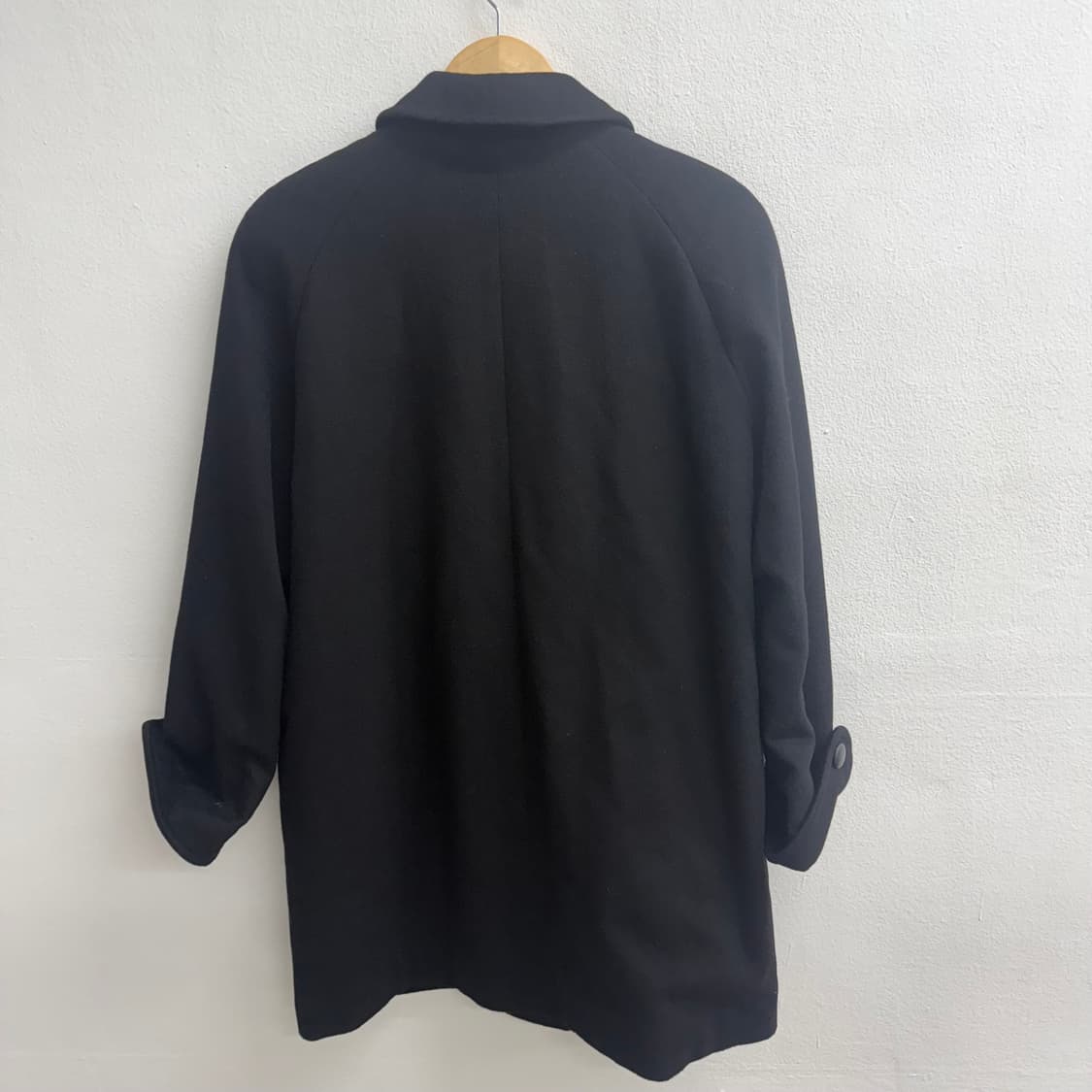 JPN ValLee 캐시미어 100% 검정색 모직 코트 M 상품이미지4