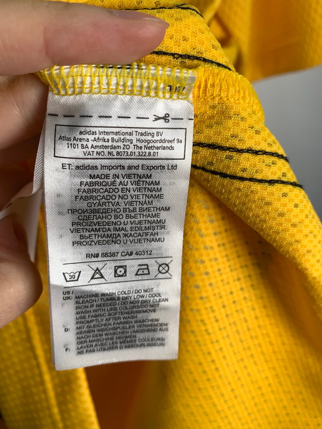 아디다스 옐로우 메쉬 반팔 상품이미지4