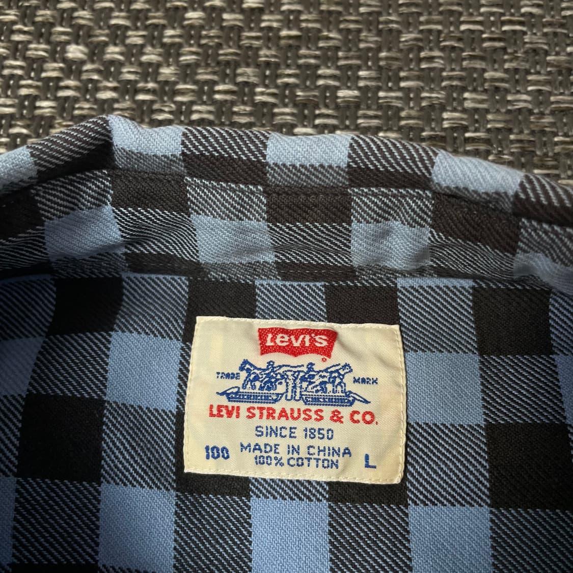 리바이스 블루 블랙 체크 투포켓 긴팔 셔츠 100 상품이미지4