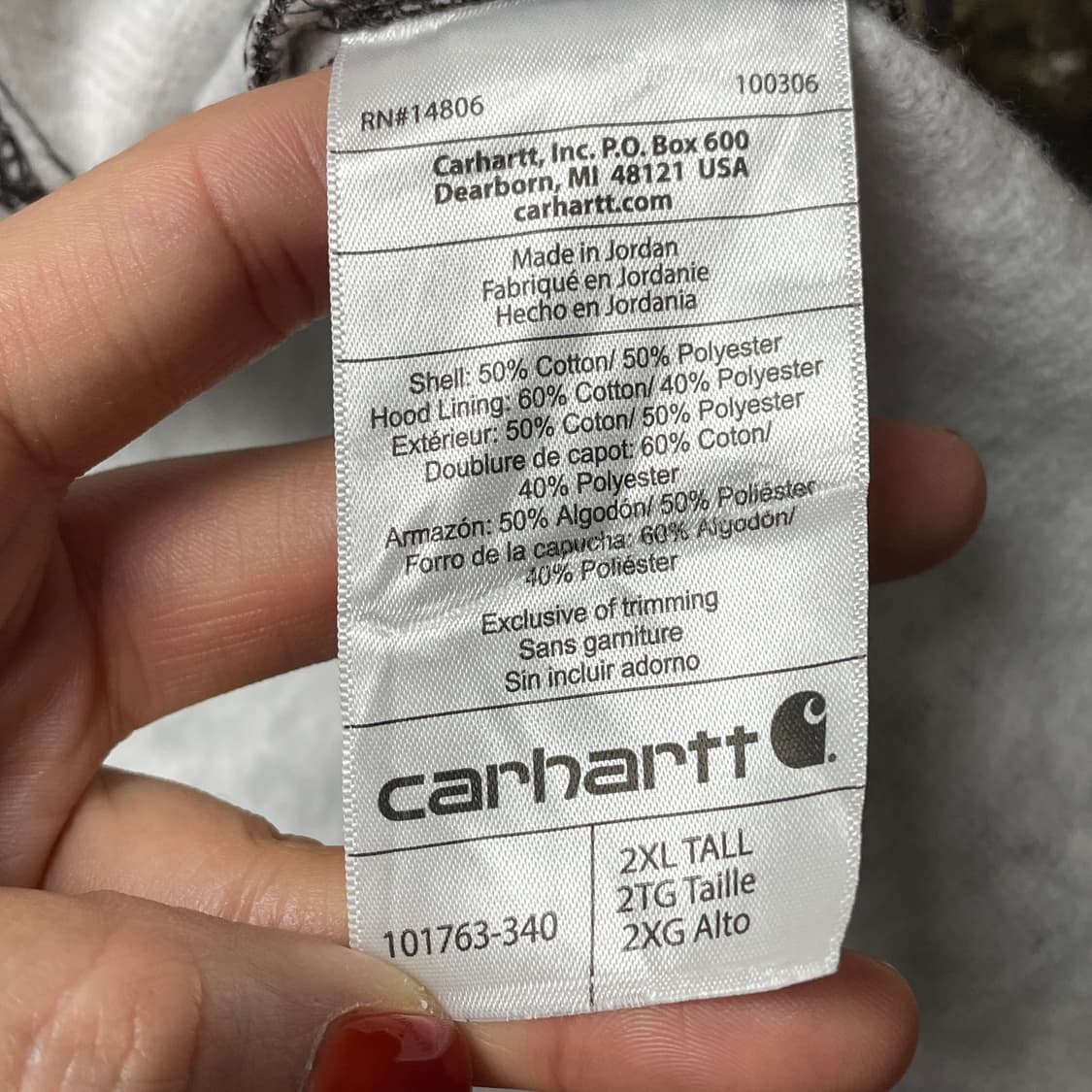 CARHARTT 칼하트 빈티지 카키 패턴 코튼 후드티 A00431 상품이미지9