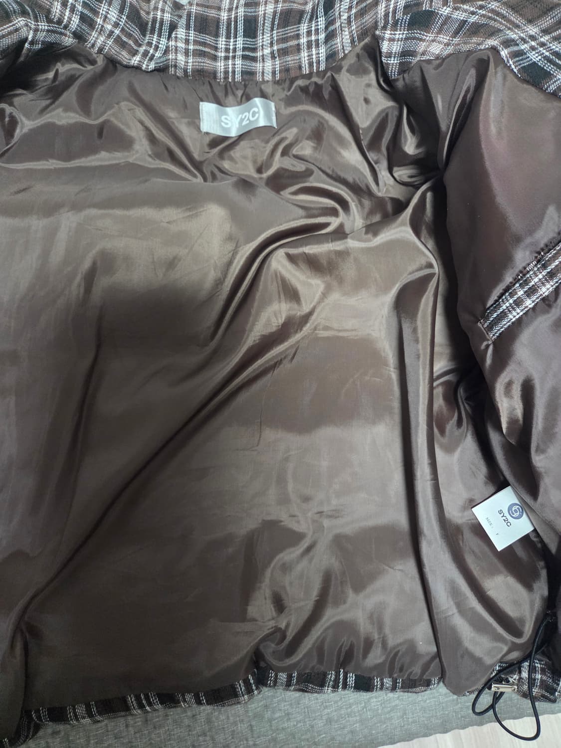 sy2c 오리털 체크 패딩 상품이미지5