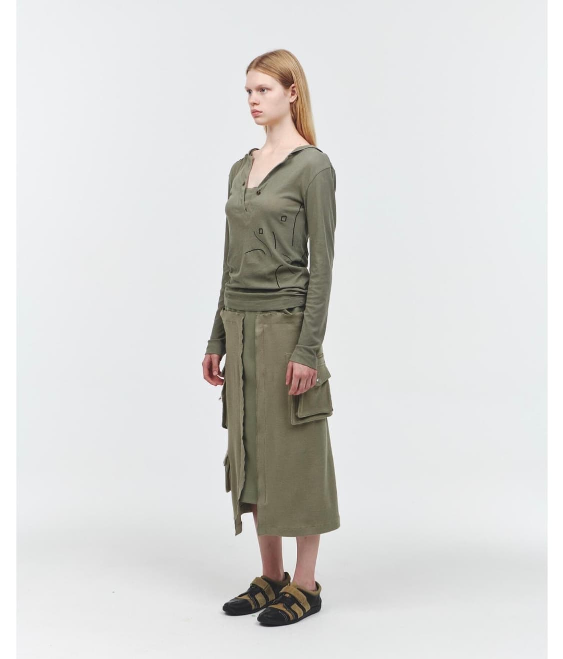 오들리워크샵 multipocket layered skirt  상품이미지1