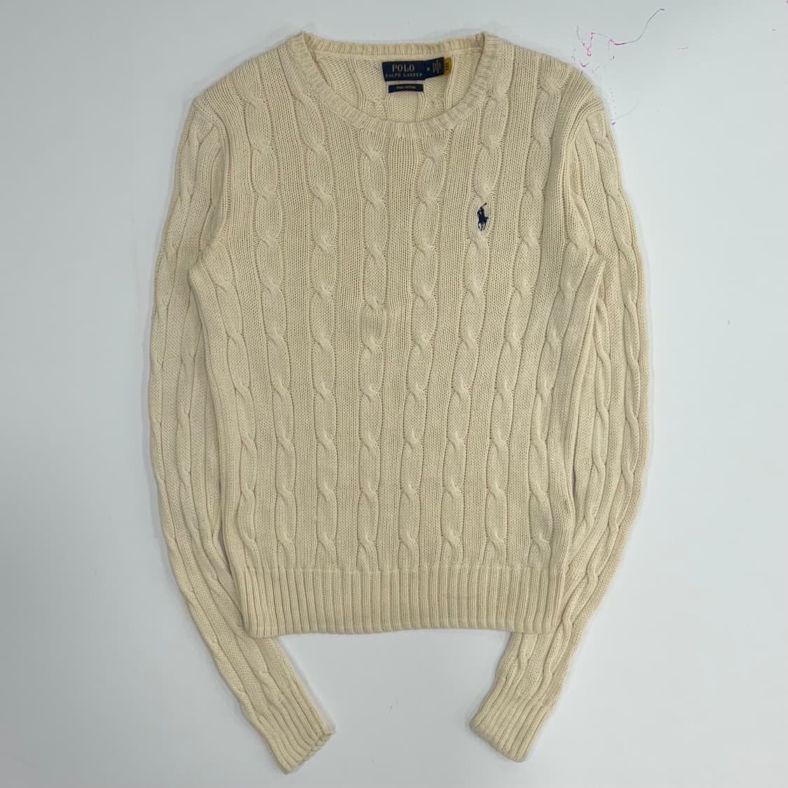 Polo 폴로 네이비 포니 아이보리 케이블 니트 상품이미지3