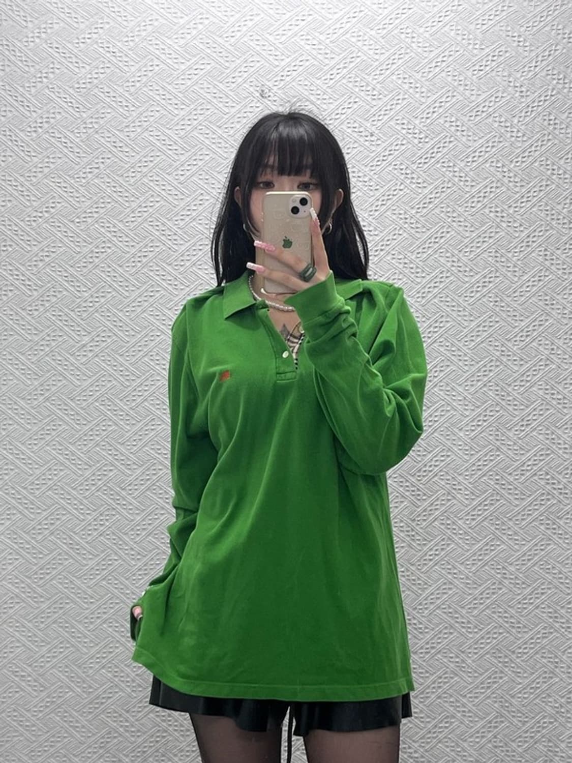 버버리 빈티지 캐주얼 레트로 그린 카라 롱슬리브 XL C12560 상품이미지1