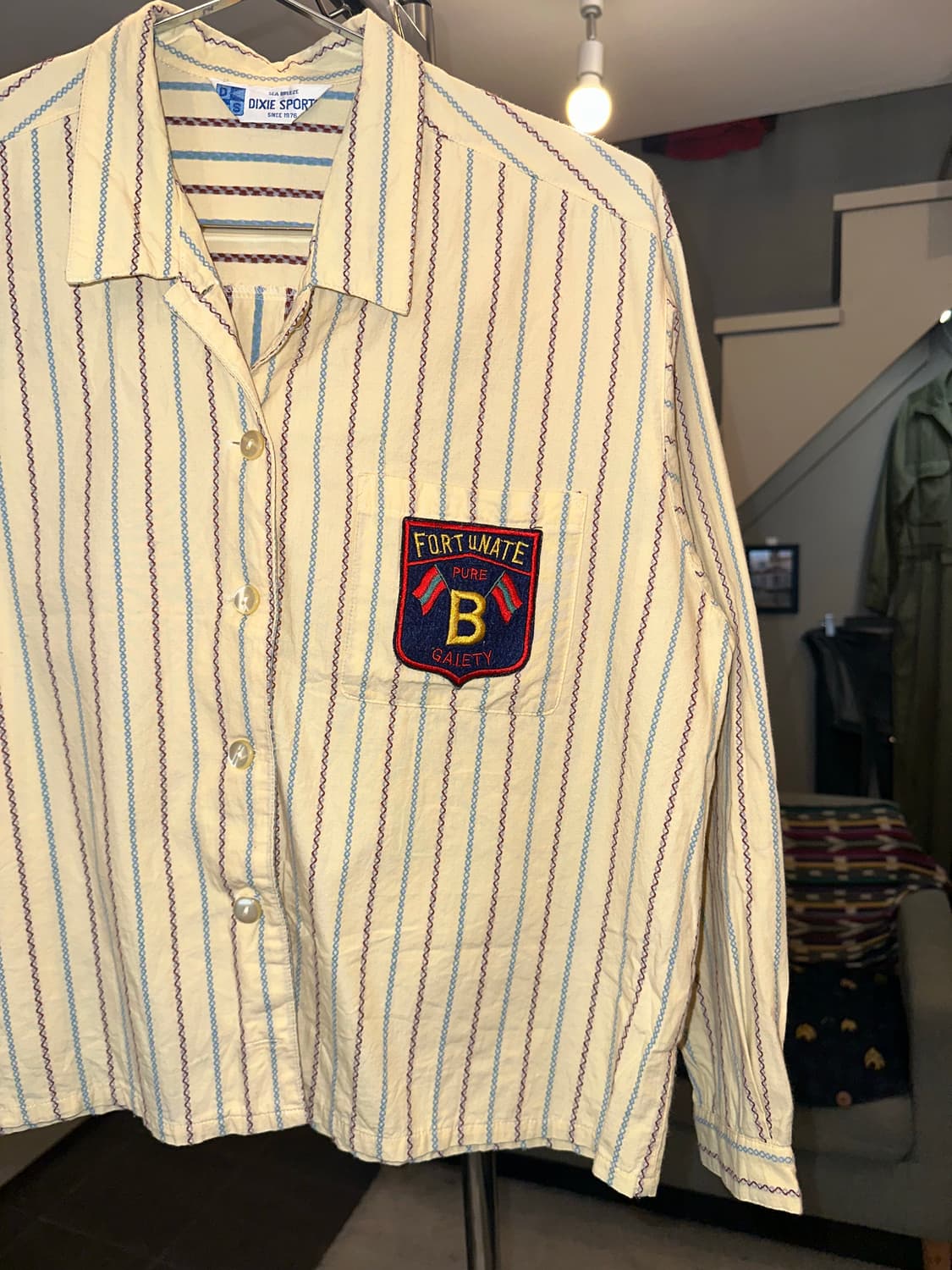 Japanese stripe pattern patch detail SH 상품이미지5