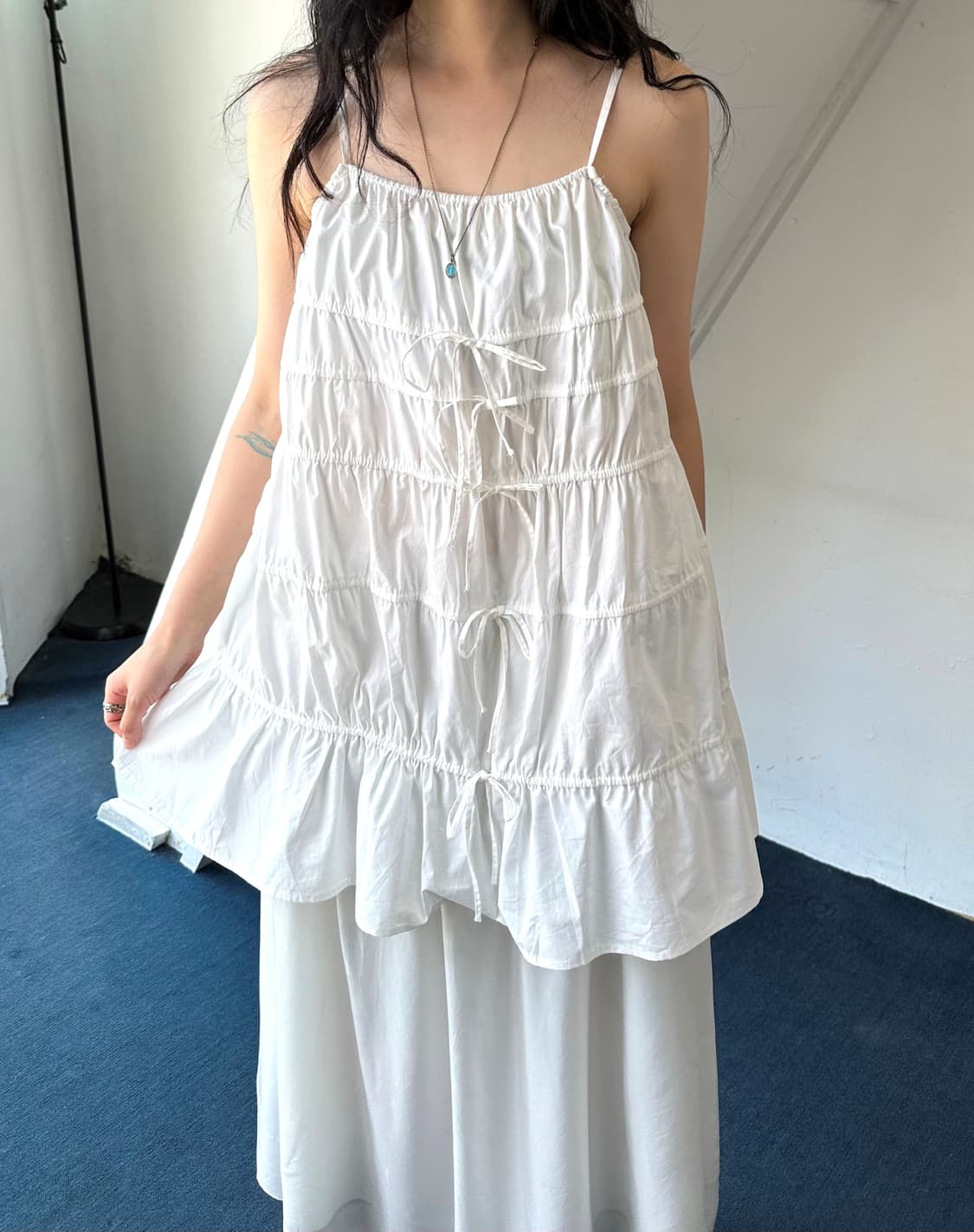 Wide silhouette cotton string sleeveless 상품이미지8