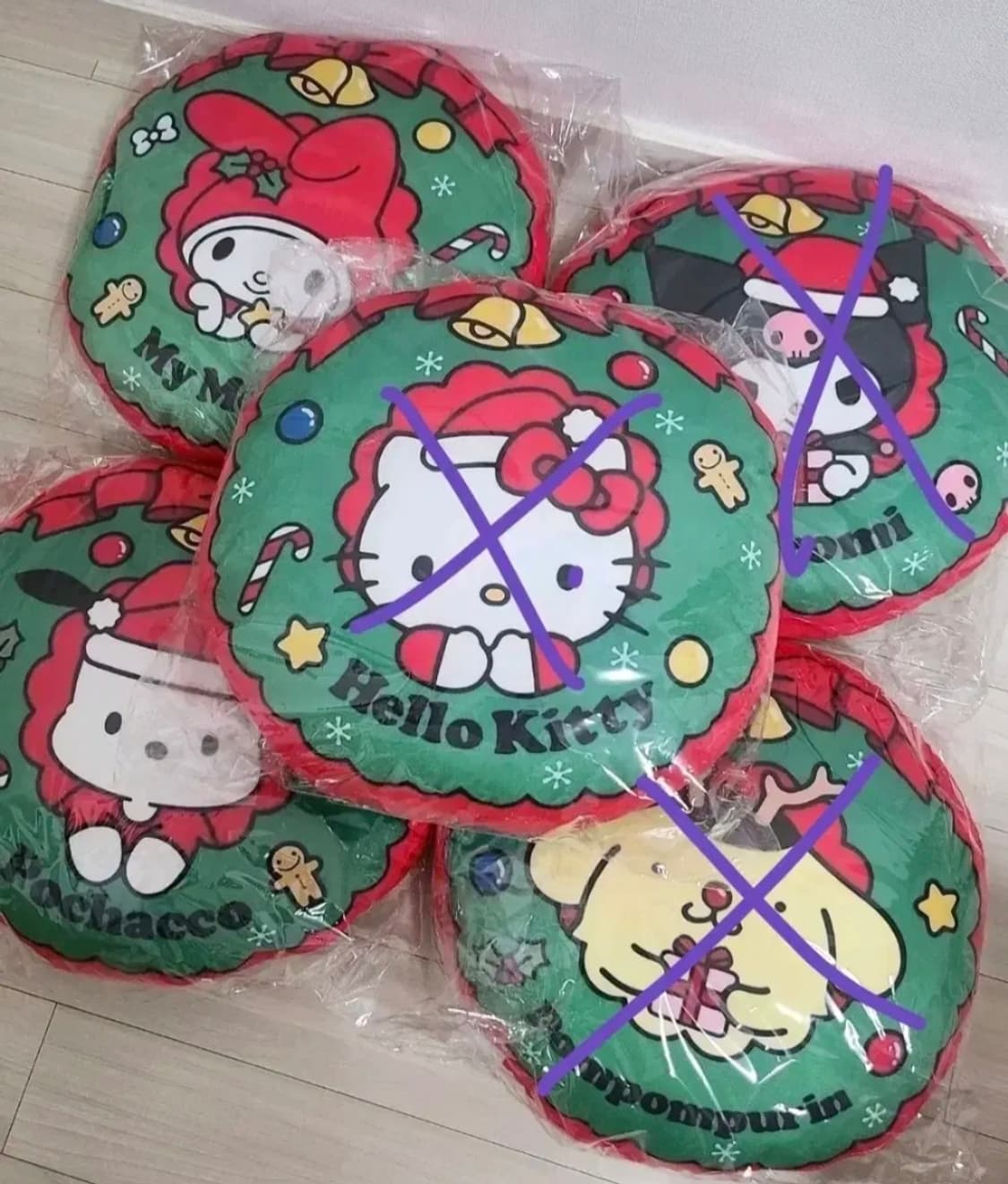 산리오 크리스마스 원형 쿠션 상품이미지2