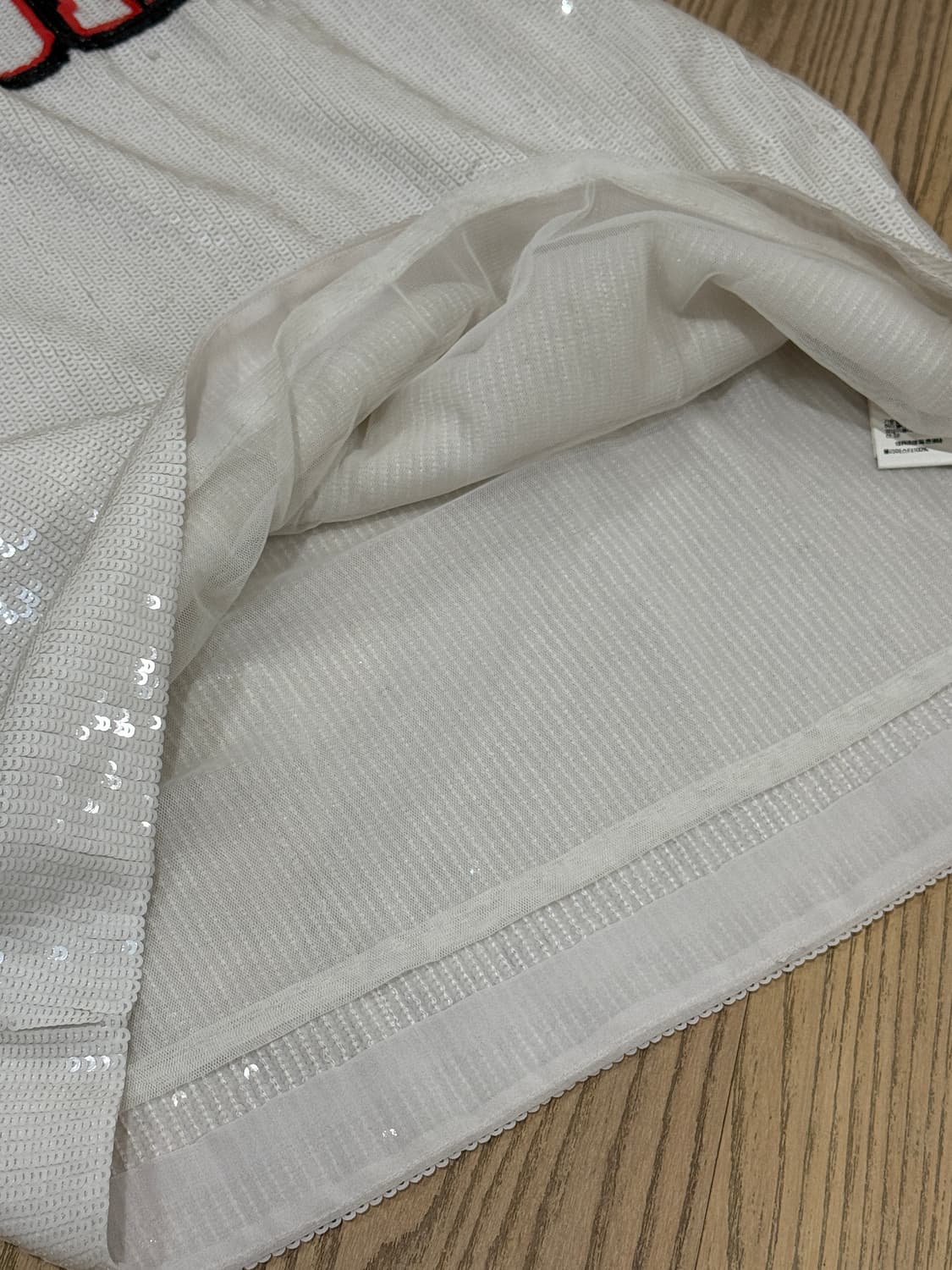 MSGM 화이트 스팽글 로고 반팔 티셔츠 38 상품이미지5