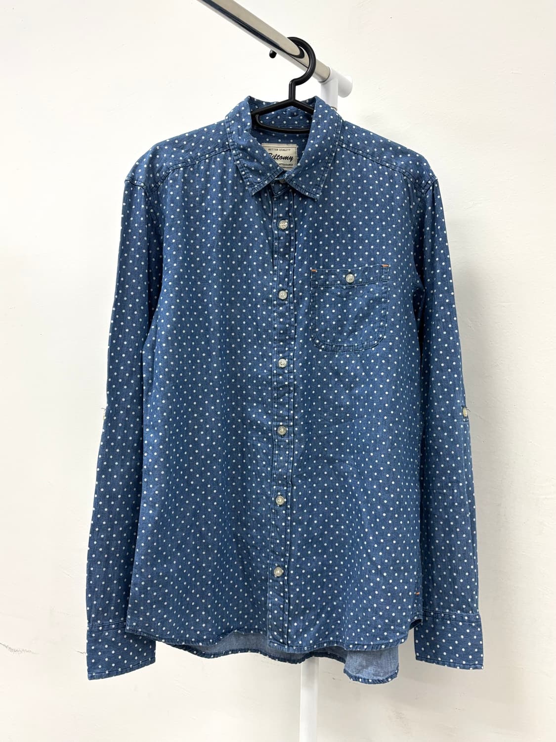 빈티지 도트 데님 셔츠 상품이미지6