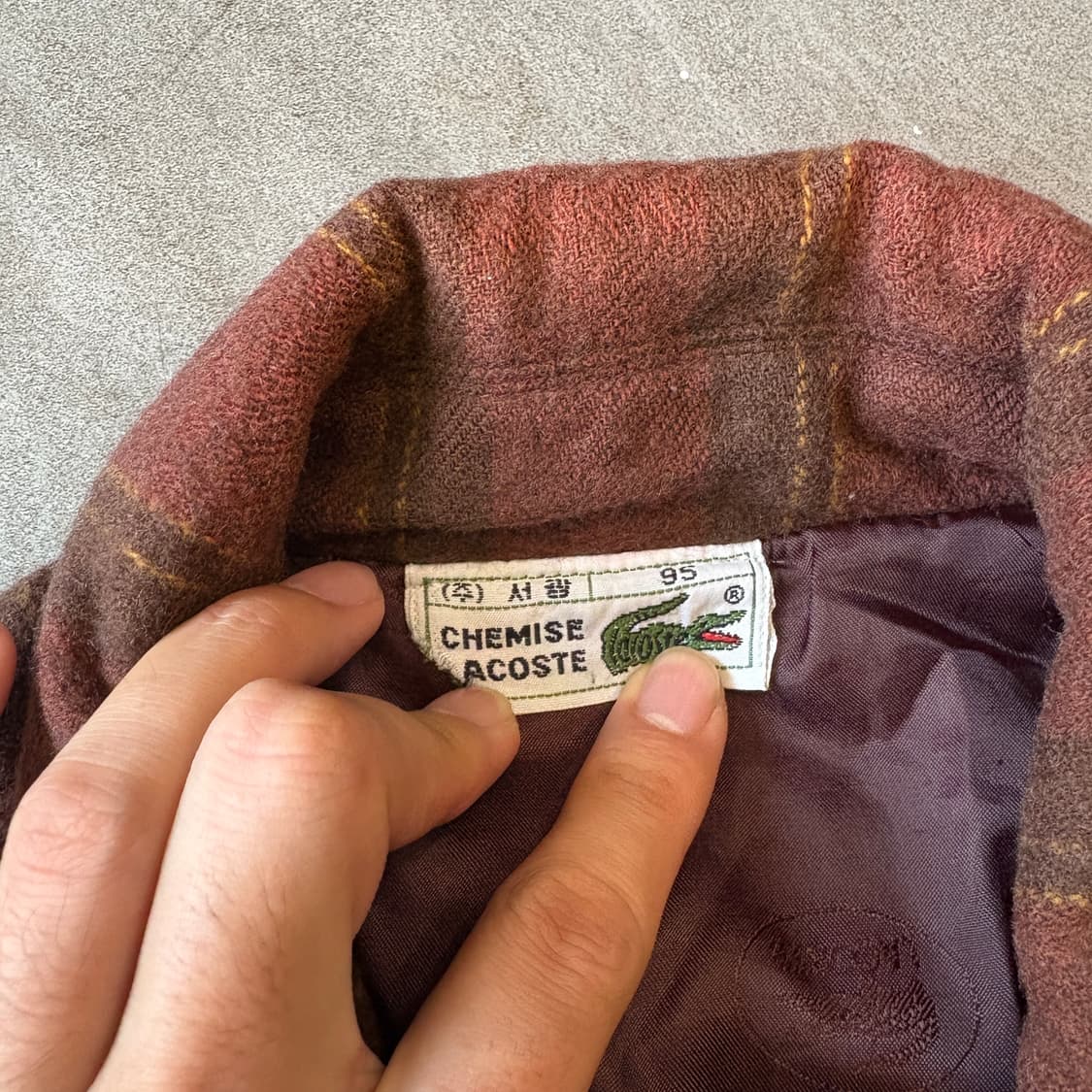 라코스테 정품 정품 버건디 울 블루종 자켓 상품이미지5