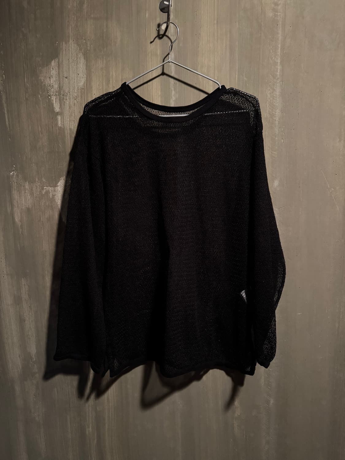 punk Black veil mesh knit top 상품이미지1