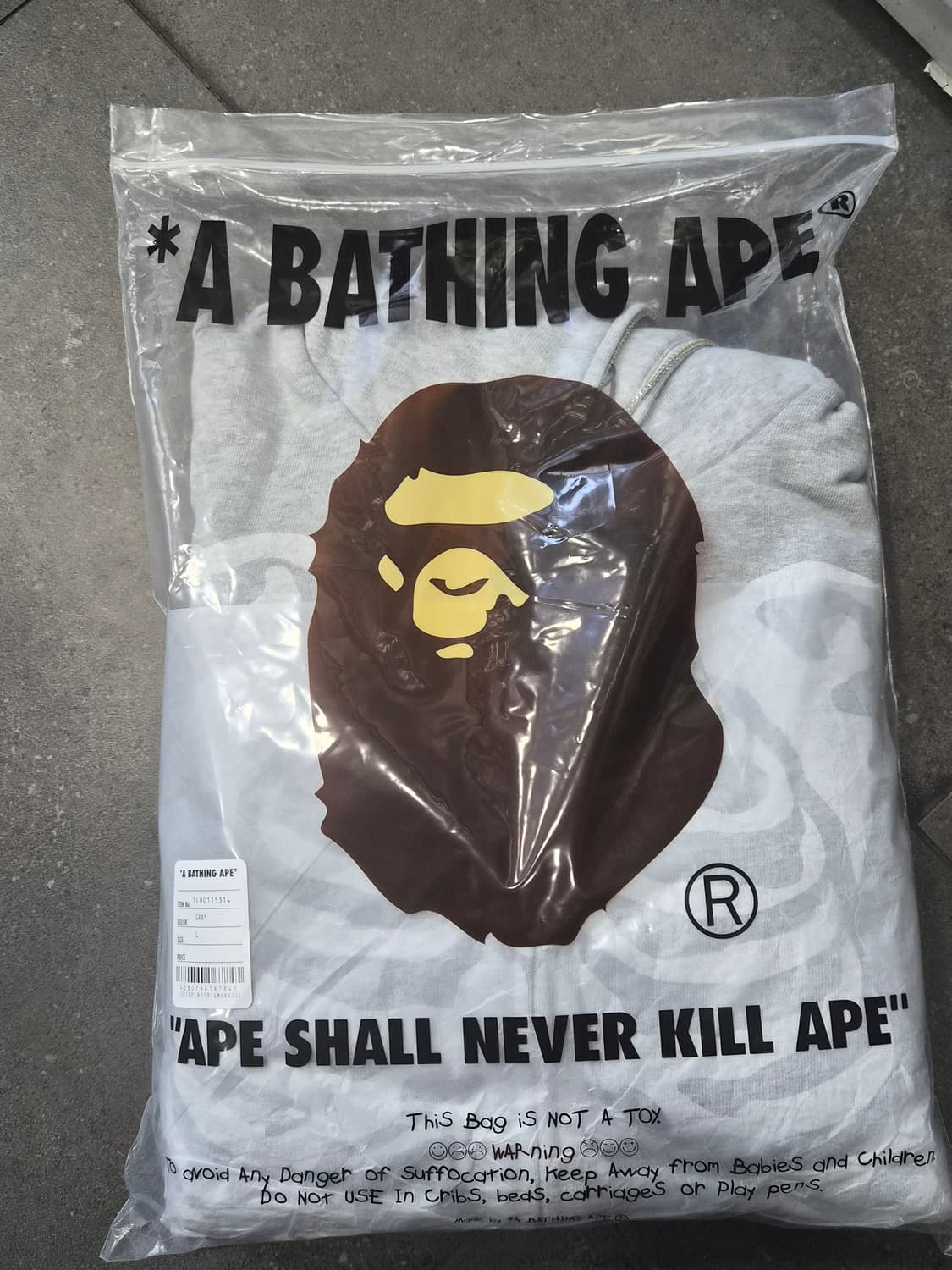 (L) 베이프 스켈레톤 샤크 헤비 워시드 크롭 핏 풀 집 후드 그레이 상품이미지4