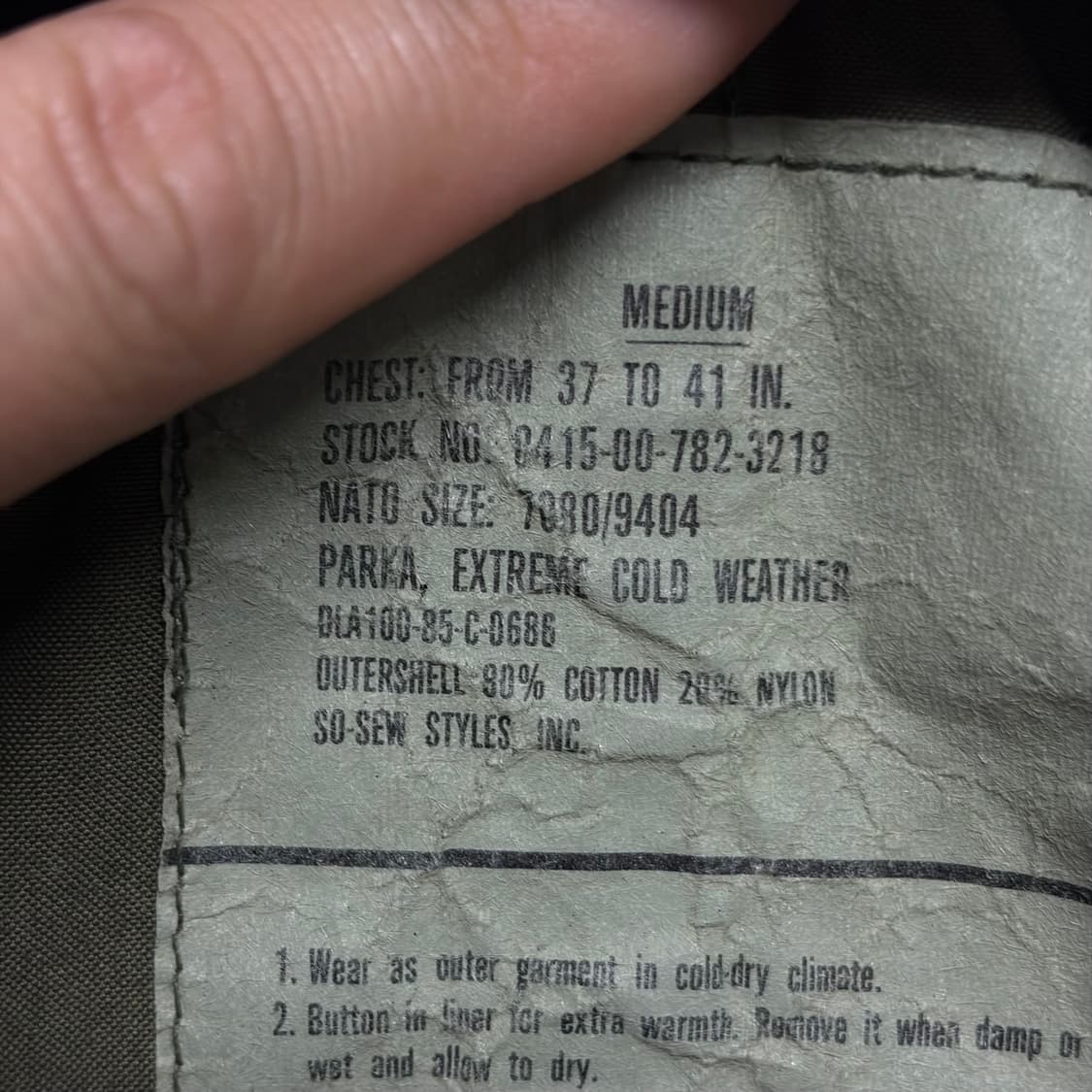 80S 2세대 오리지날 M65 피쉬테일 파카 상품이미지8