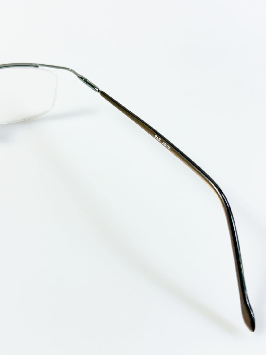 R&B EYEWEAR 건메탈 반무테 스퀘어 빈티지 안경 상품이미지6