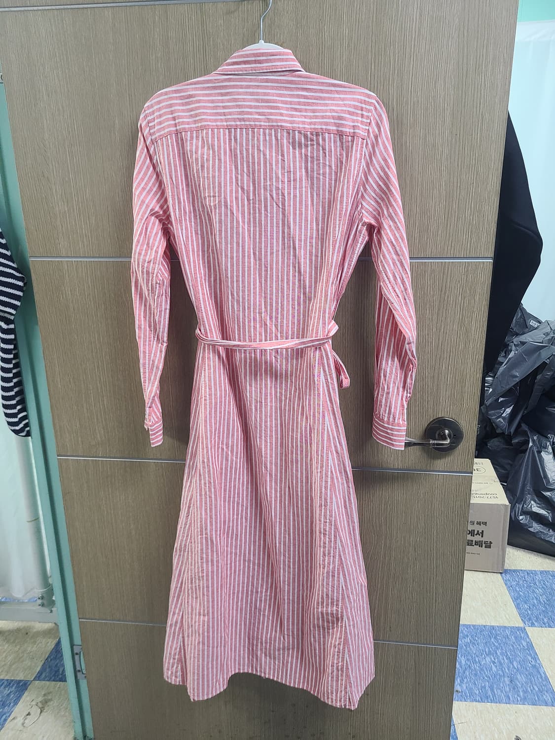 라코스테 스트라이프 벨티드 롱원피스 36 상품이미지4