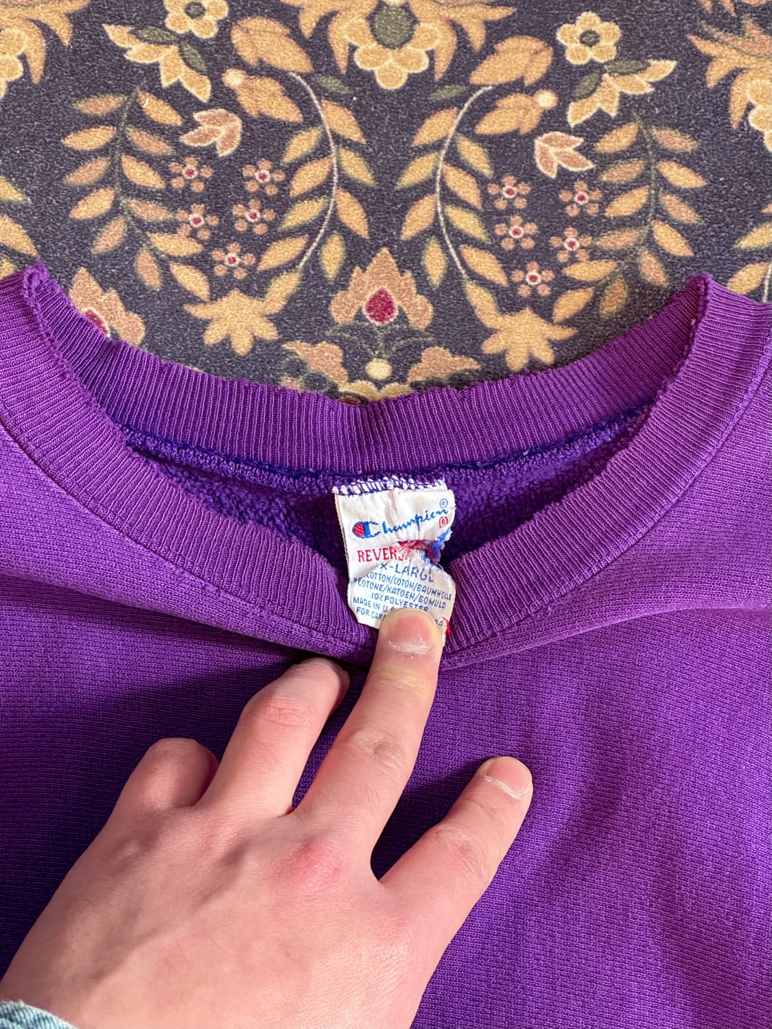 90s 챔피온 리버스위브 퍼플 솔리드 스웻셔츠 상품이미지5