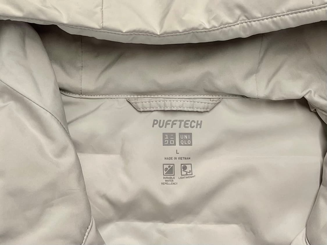 [100] 유니클로 퍼프테크 경량패딩 아이보리 L  상품이미지3