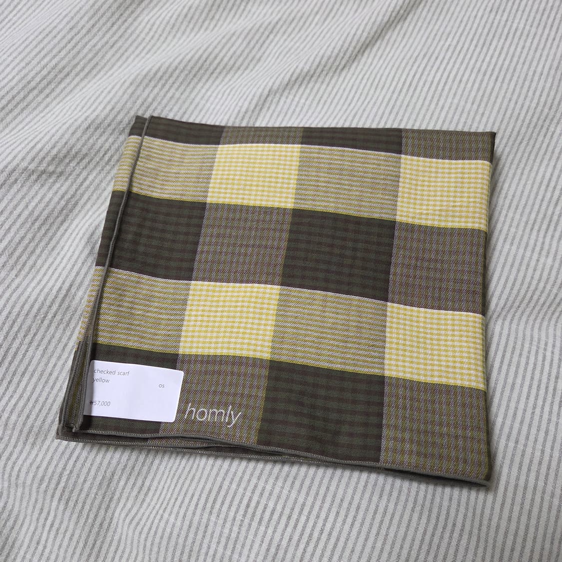 홈리 체크 스카프 옐로우 / 목도리 머플러 상품이미지3
