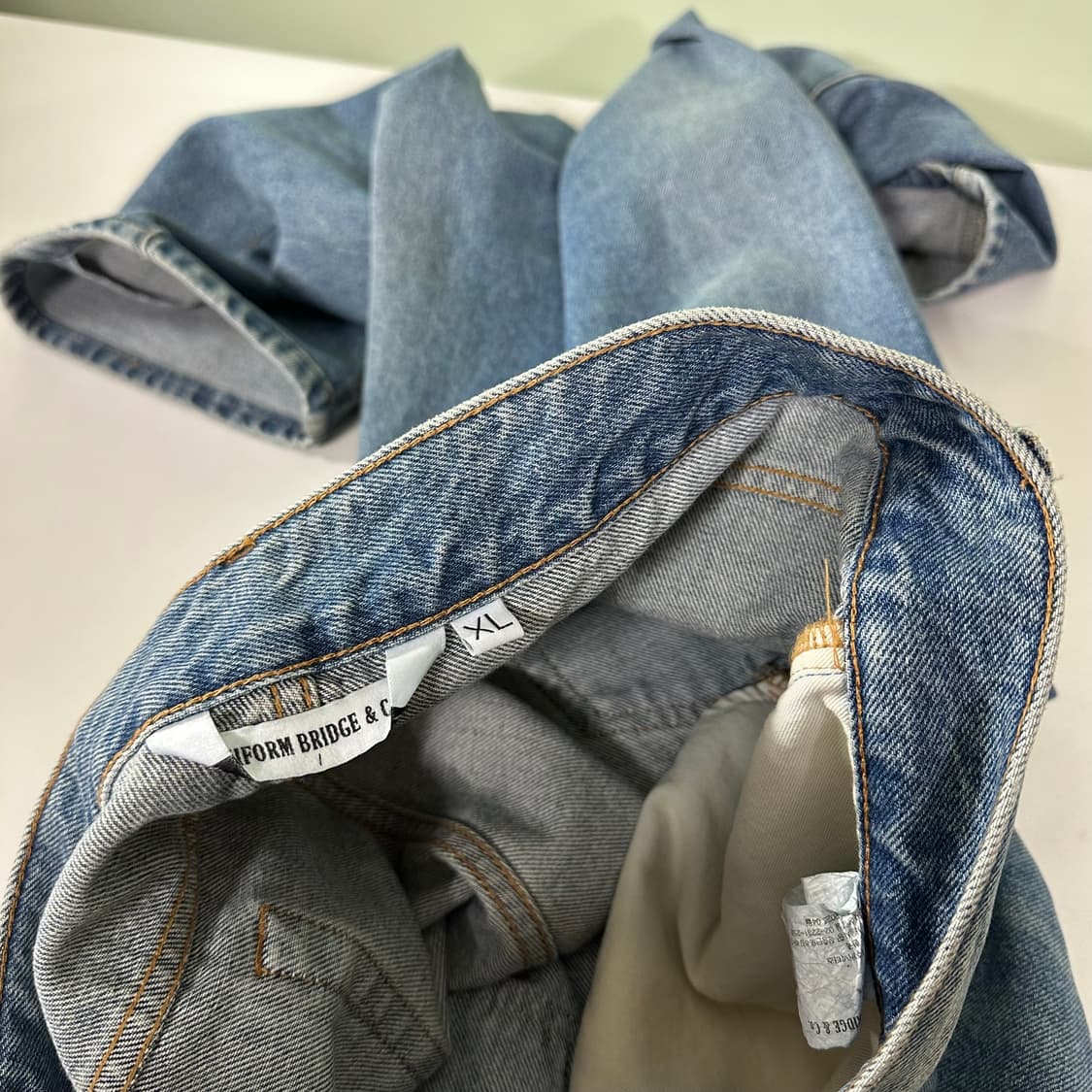 XL 유니폼브릿지 일자핏 연청워시드 데님팬츠 청바지 상품이미지2