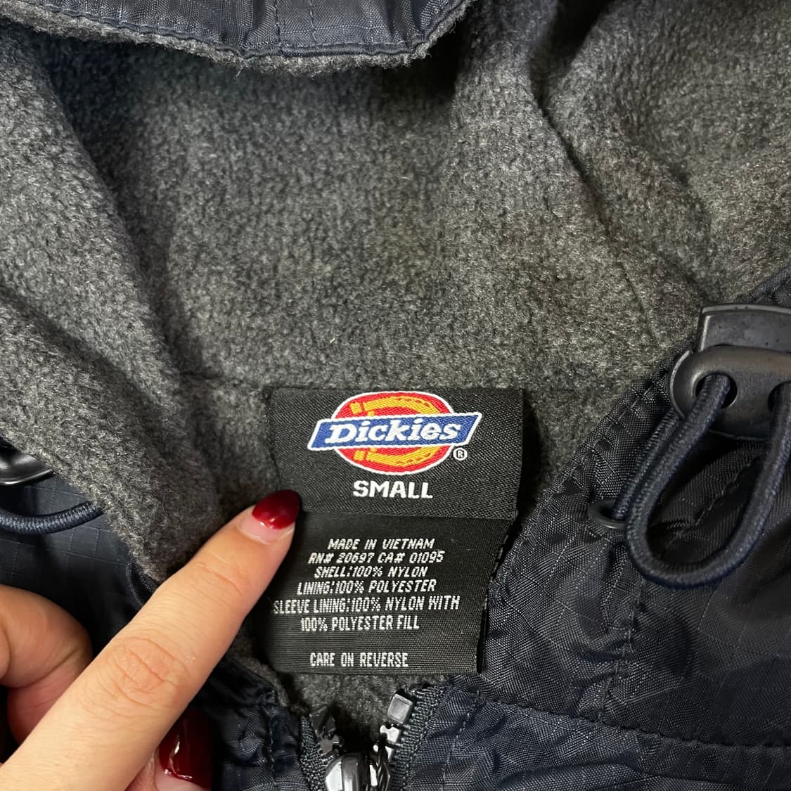 디키즈 네이비 나일론 약기모 바람막이 자켓 S 상품이미지4