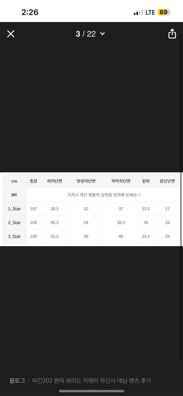 비긴202 원턱 와이드 카펜터 데님 팬츠 [브러쉬드 블루] 2사이즈 상품이미지2