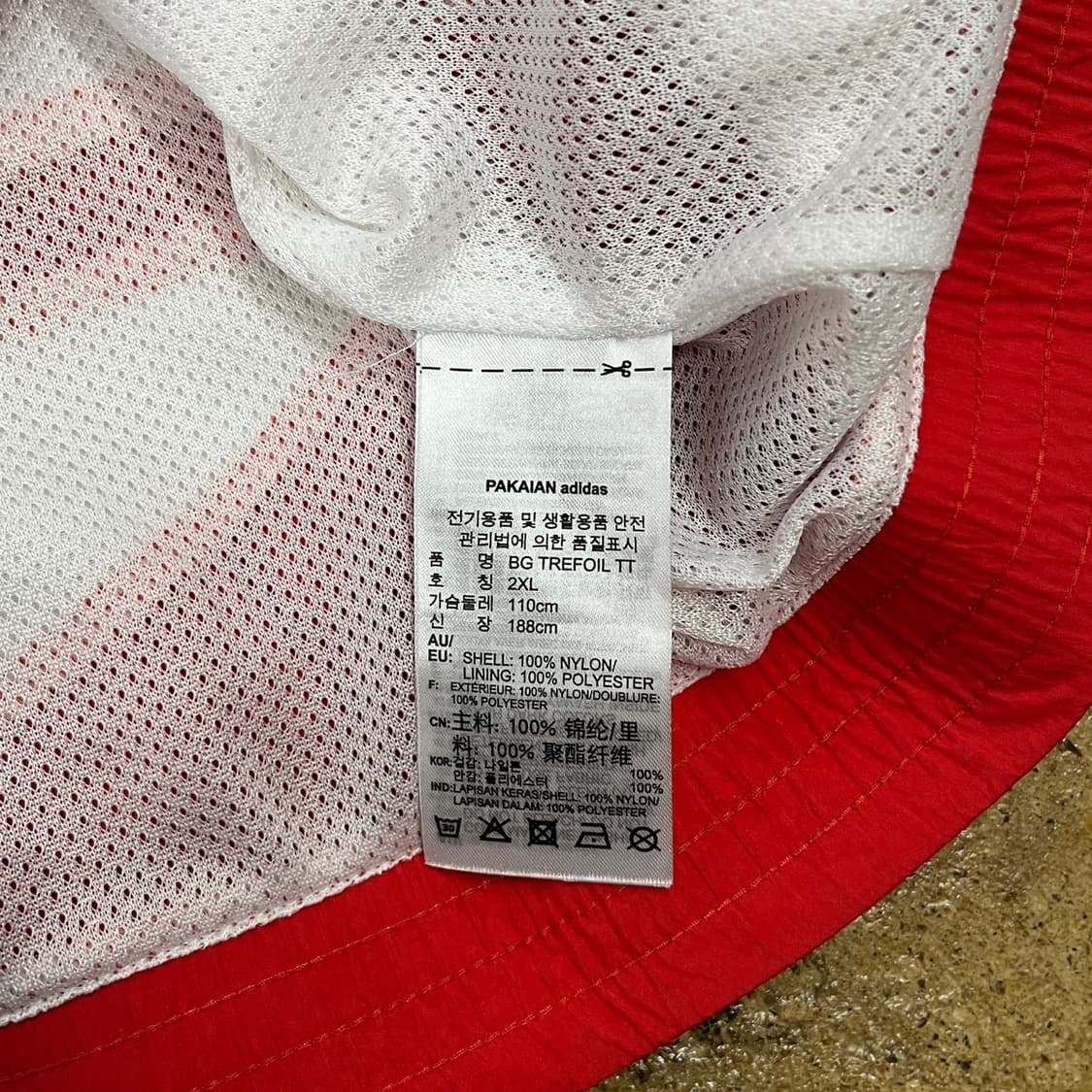 [정품/2XL] 아디다스 빅트레포일 바람막이 레드 b8 상품이미지8
