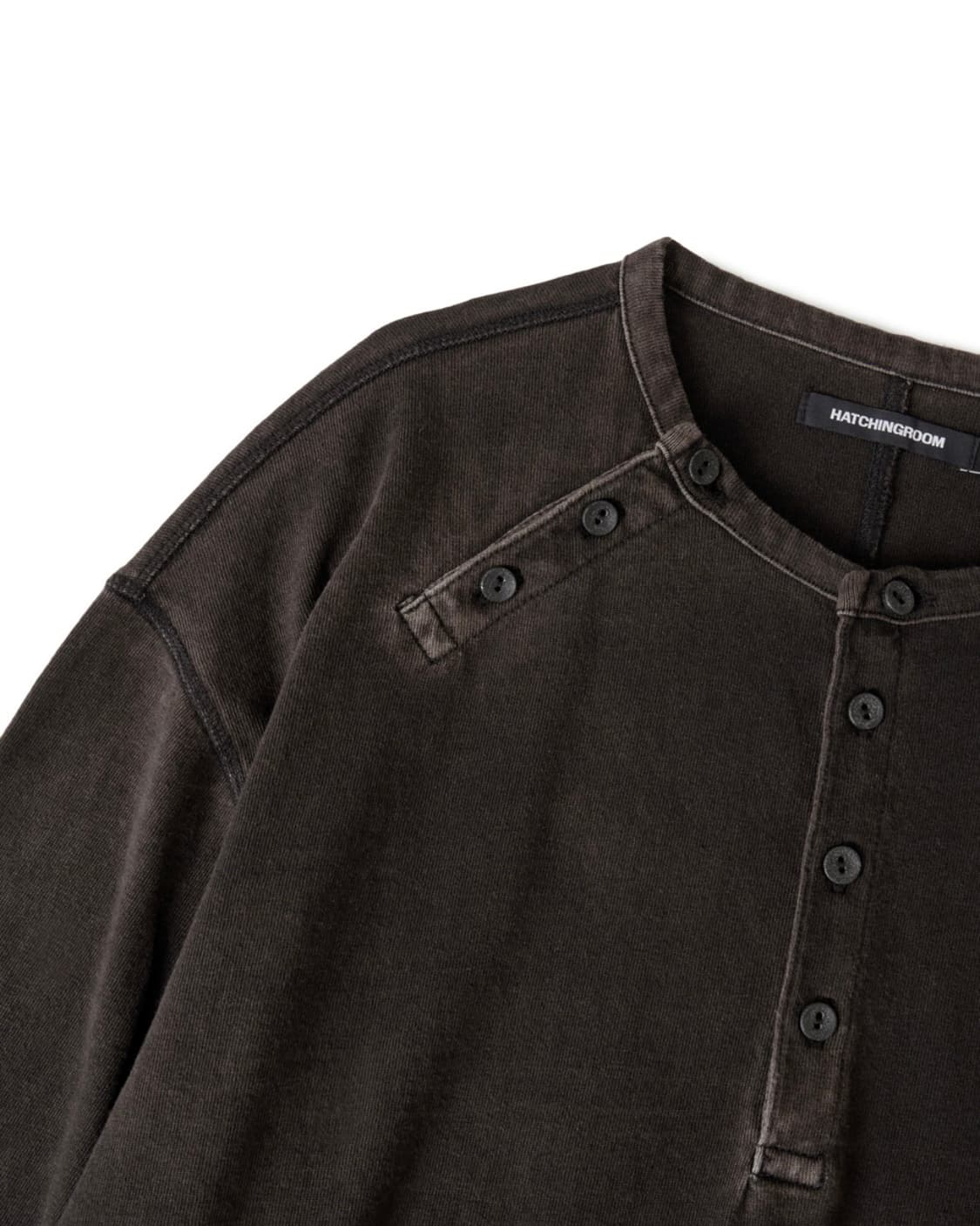 해칭룸 더블 헨리넥 롱슬리브 Bleached Black 2 상품이미지3