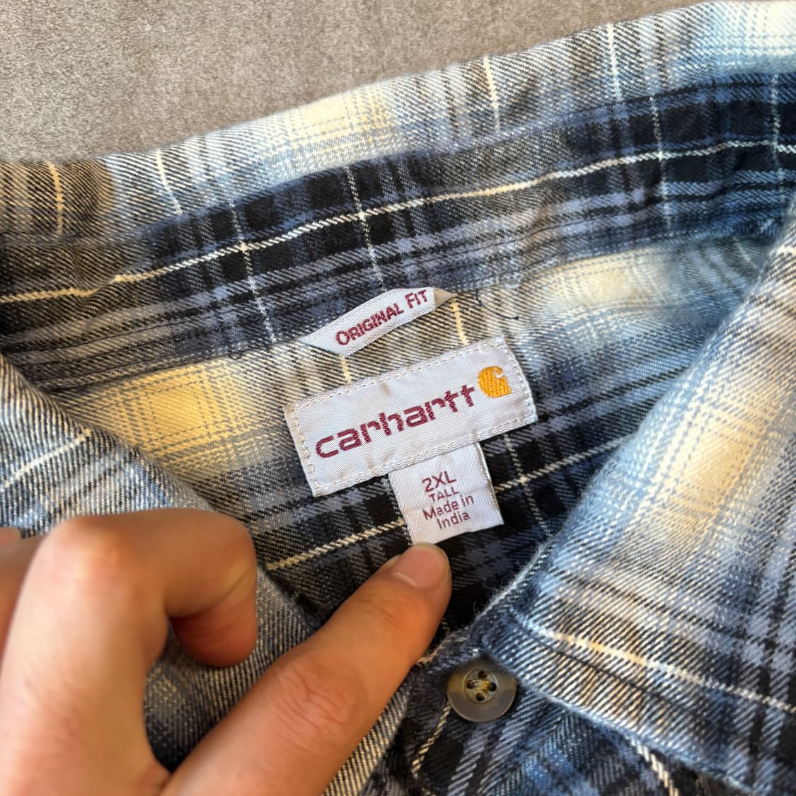 칼하트 오리지널 해비 코튼 체크 긴팔 셔츠 상품이미지5