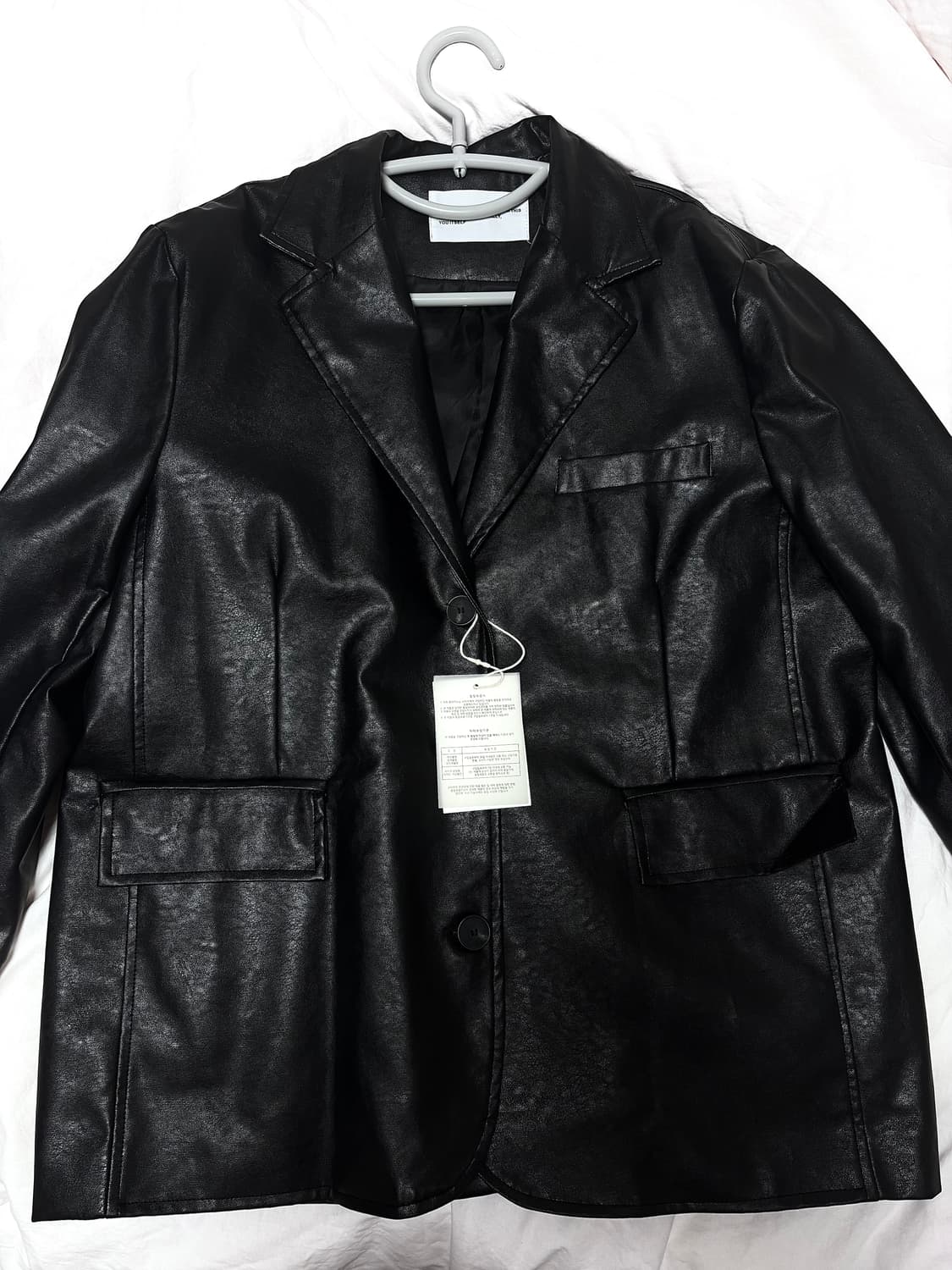 플레이스 스튜디오 크랙 오버핏 블레이저 레더 자켓 새제품[미착용] 상품이미지3