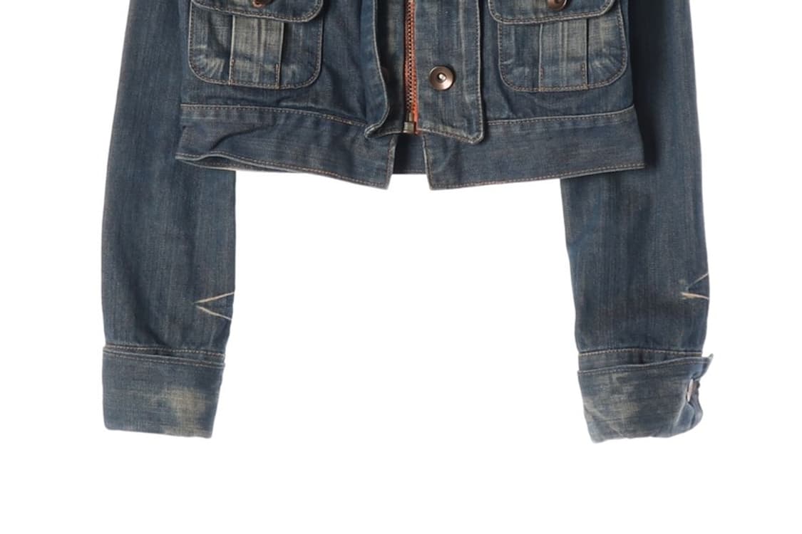 레베키진 꾸뛰르 빈티지 크롭 데님 자켓 상품이미지4