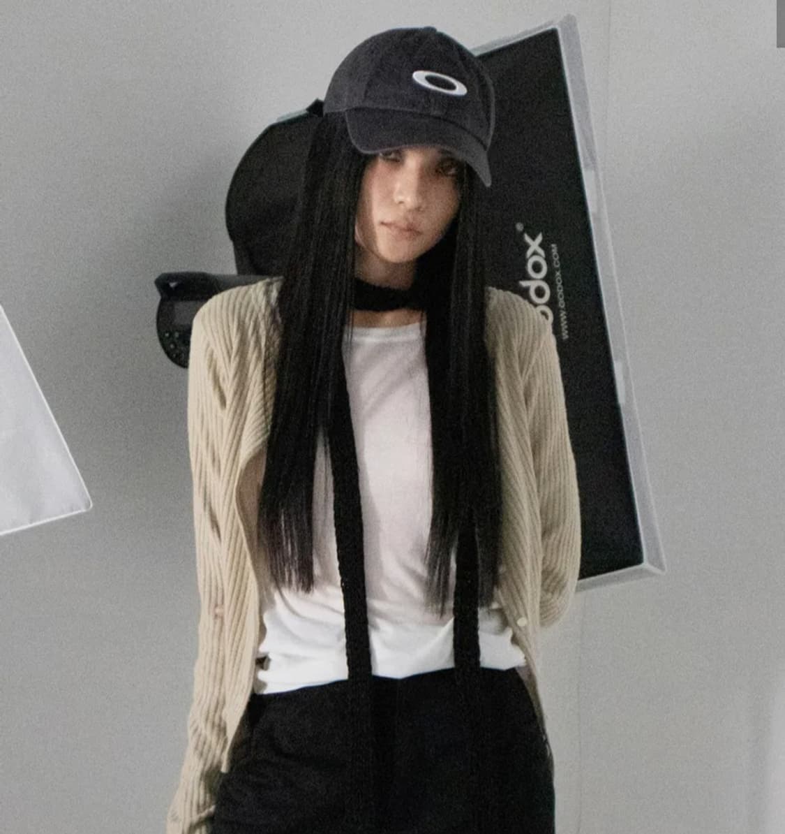 칙스 컴팩트 니트 가디건 베이지 골지 스웨터 chicks 상품이미지5