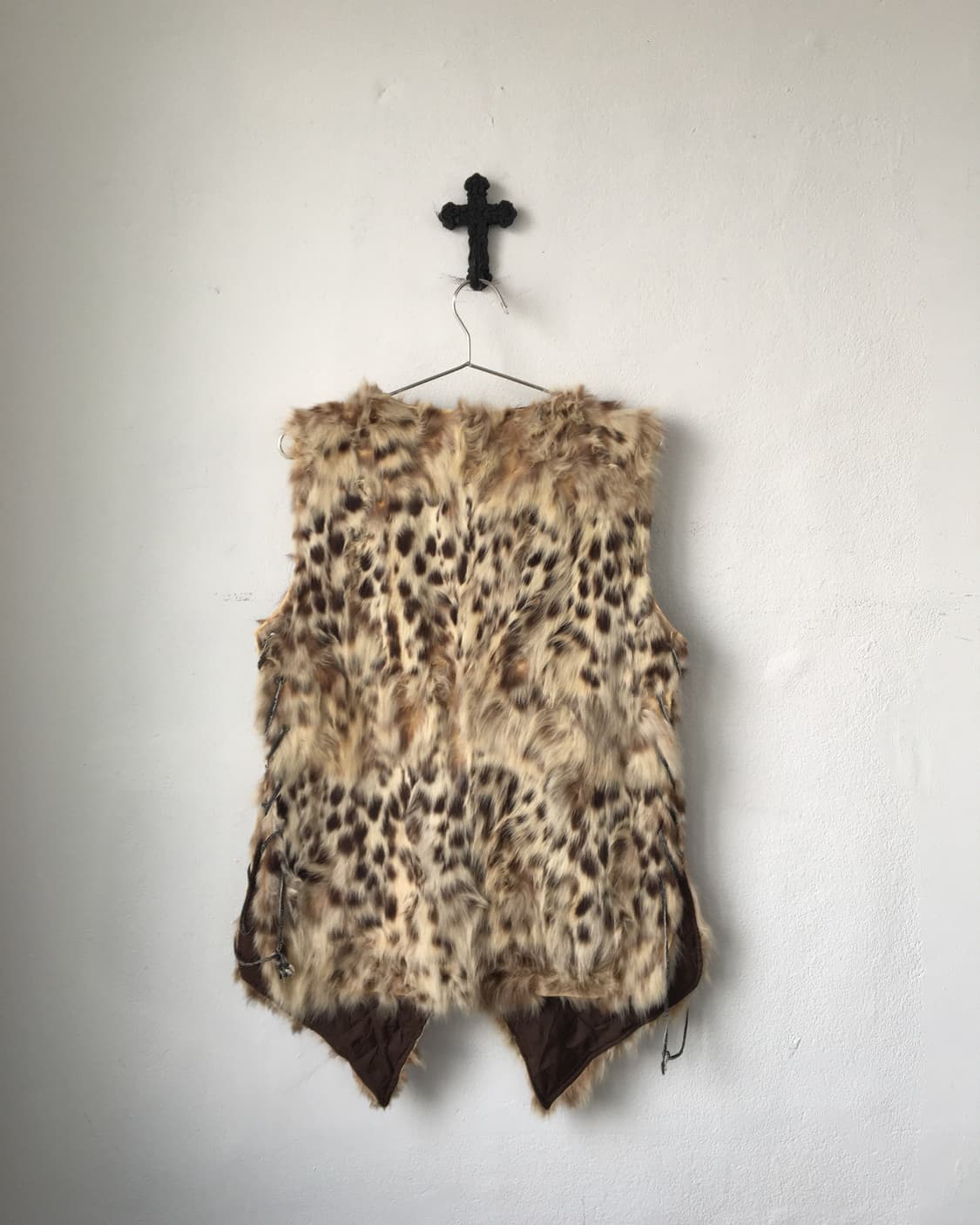 Reversible leopard pattern fur vest 상품이미지2
