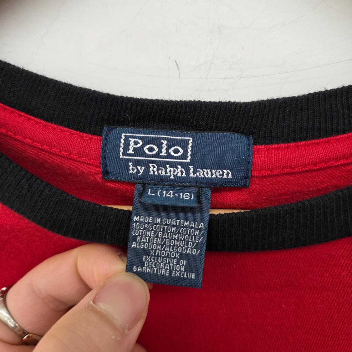 폴로 랄프로렌 레이어드 긴팔 티셔츠 레드 남L 상품이미지3