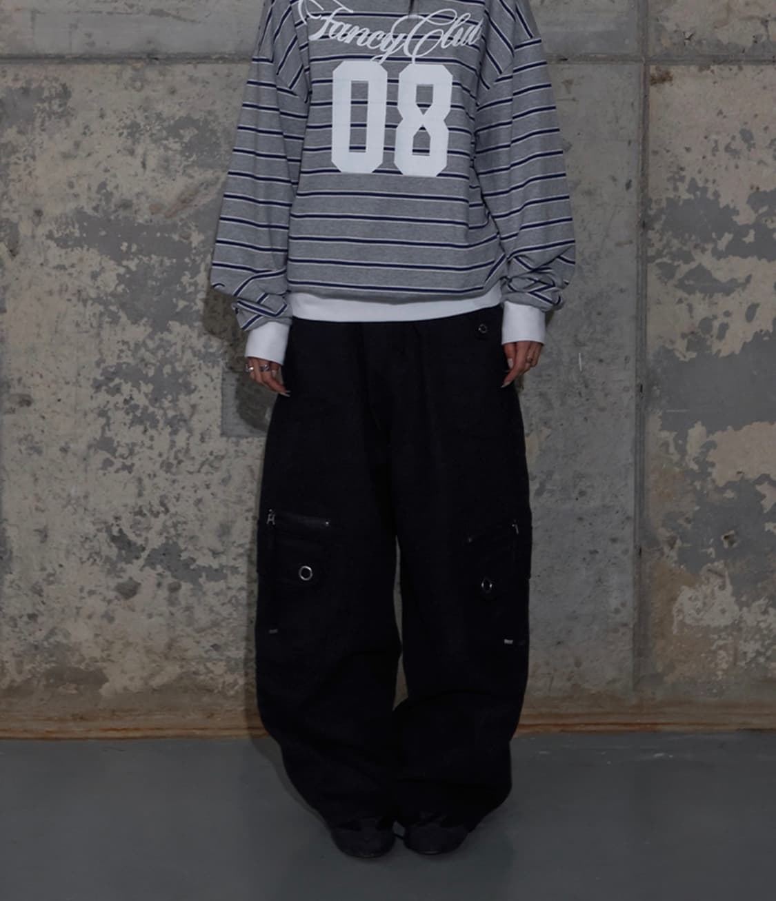 팬시클럽 크로스 포켓 카고 팬츠 아일렛 포인트 십자가 상품이미지2