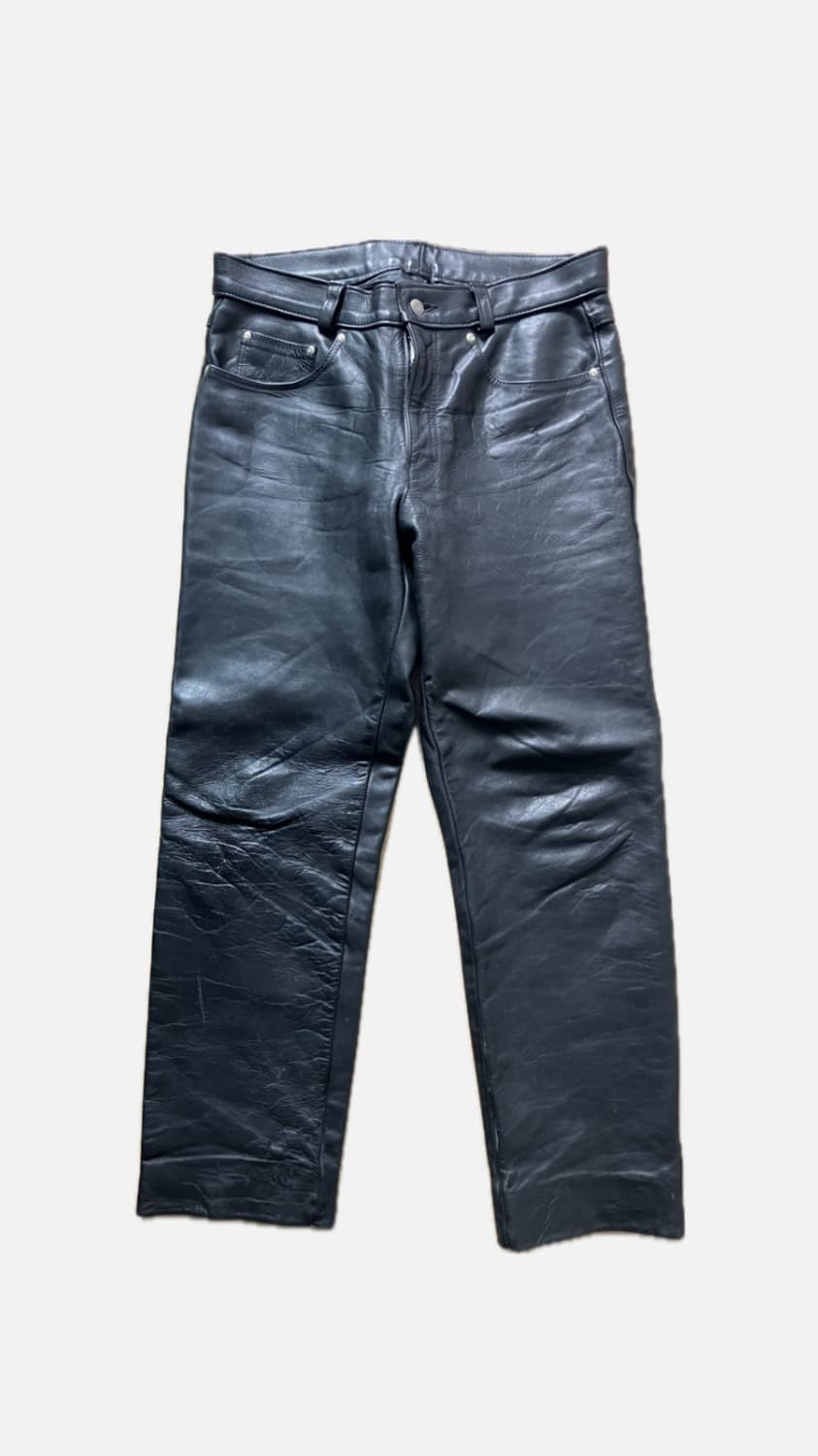 90s schott 쇼트 레더 팬츠 상품이미지1