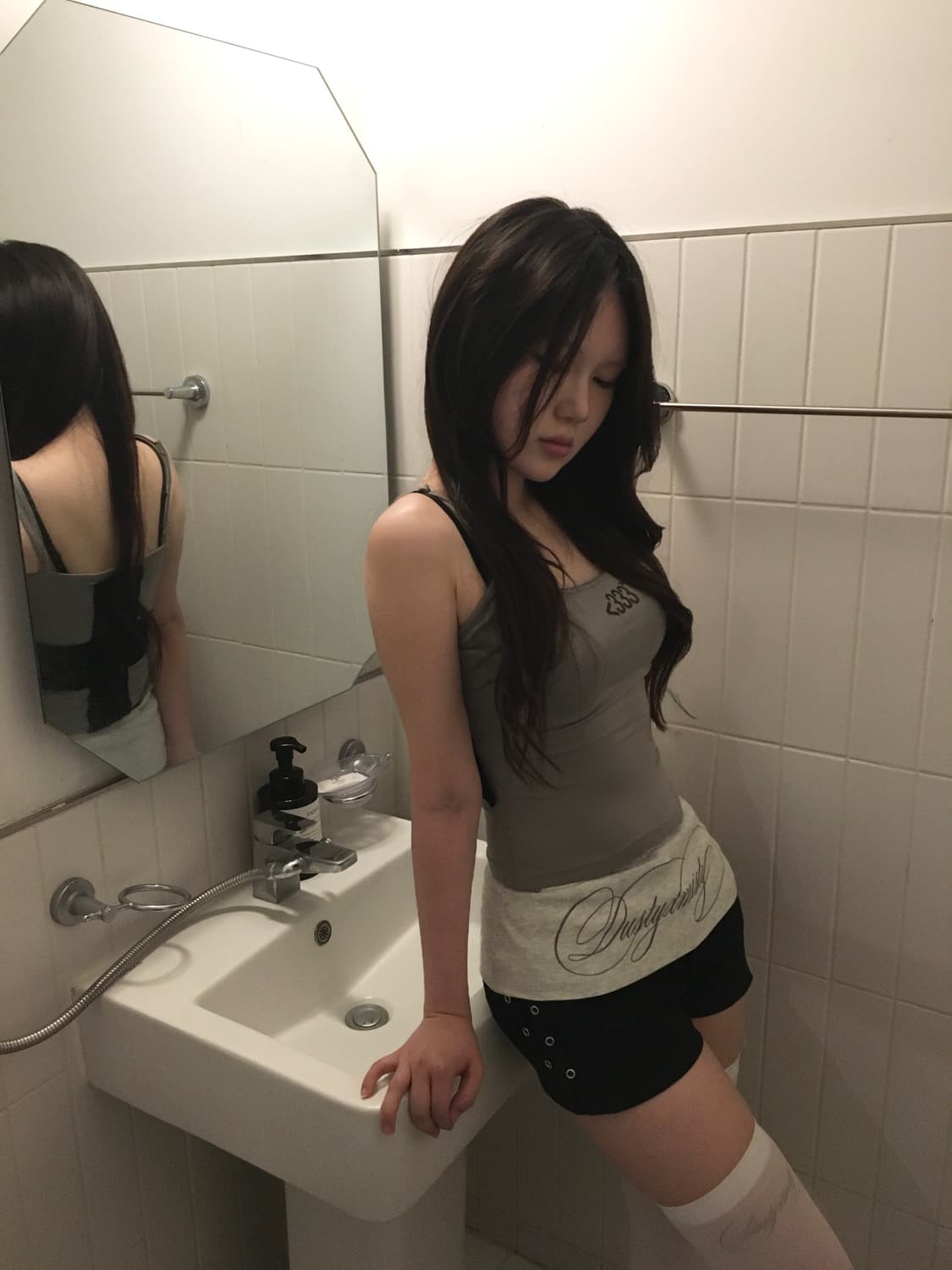 Lace-Trim Gray Camisole 상품이미지2