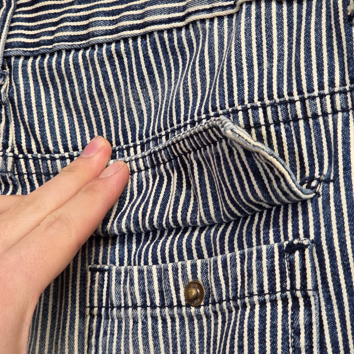 JPN 버튼플라이 로우라이즈 히코리 코튼팬츠 상품이미지8