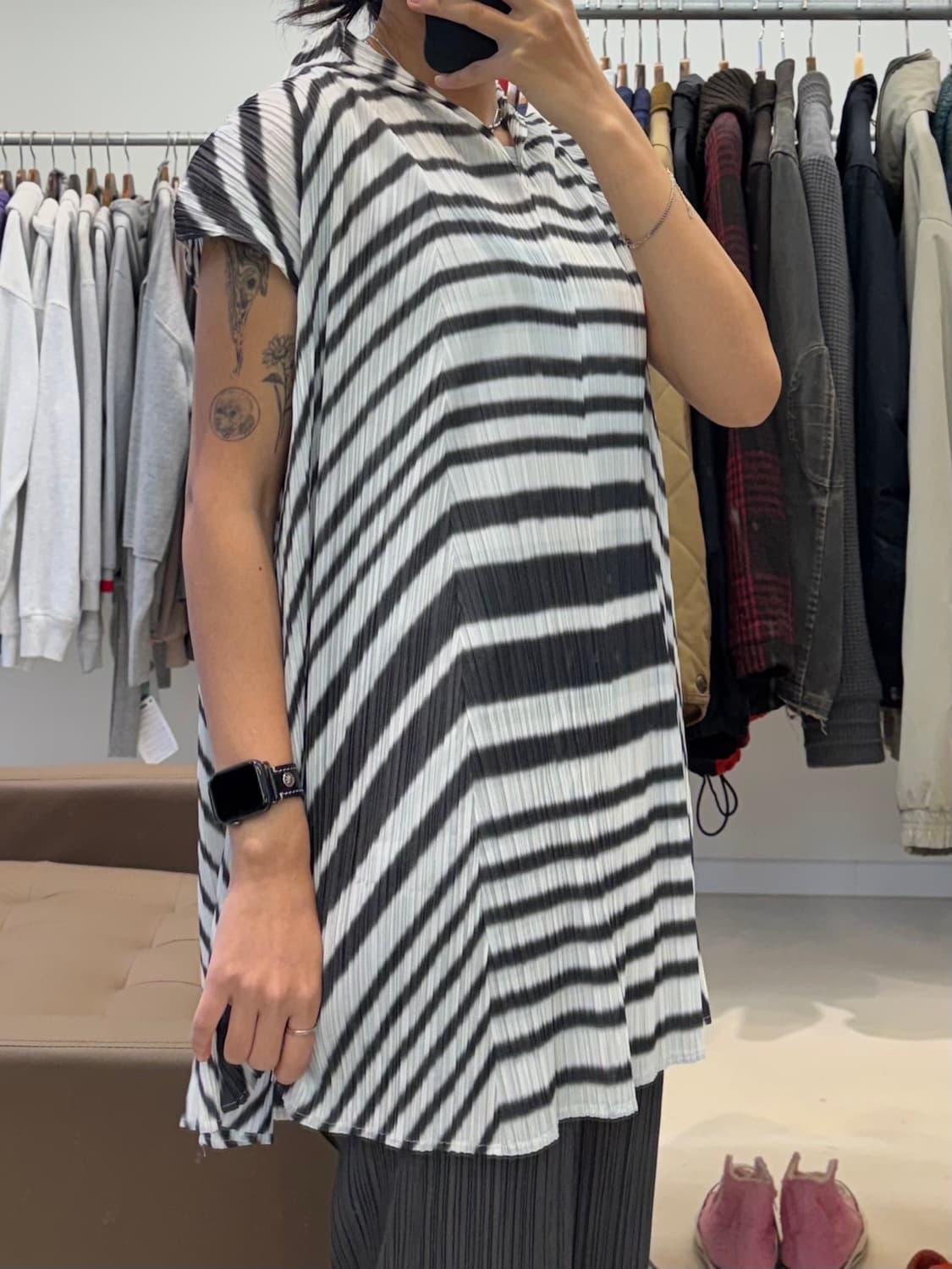 플리츠 플리즈 그래픽 원피스 상품이미지7