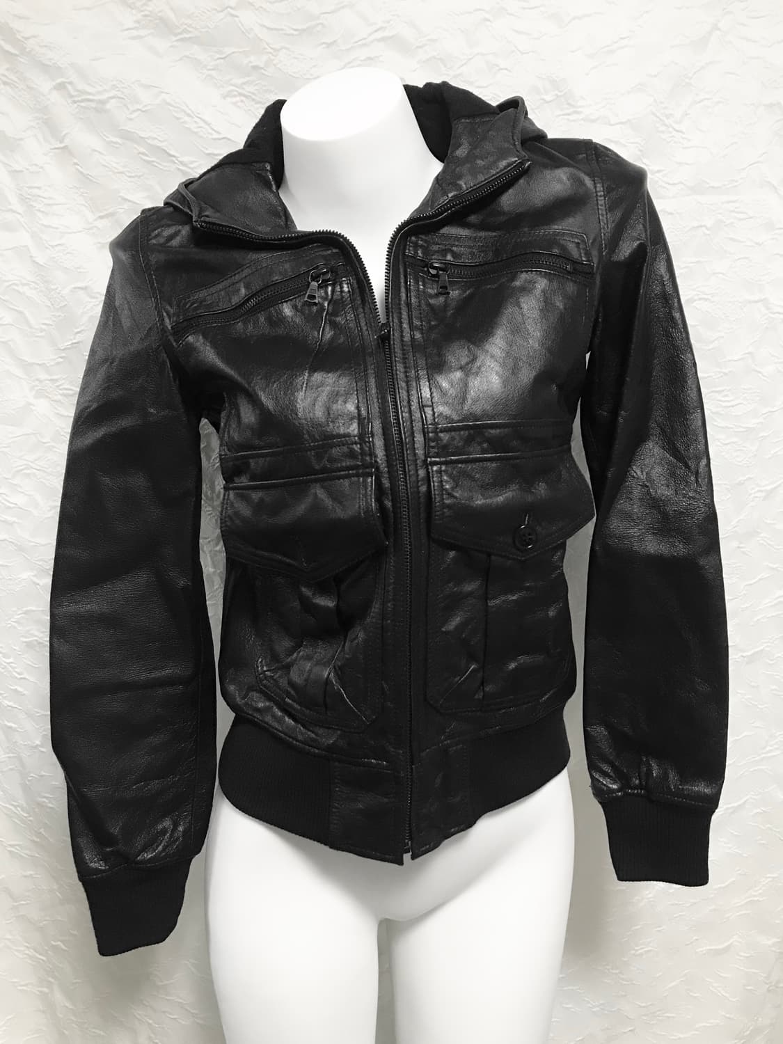 택포•빈티지 히스테릭글래머 돈피 리얼 레더 후드 봄버 자켓 상품이미지6