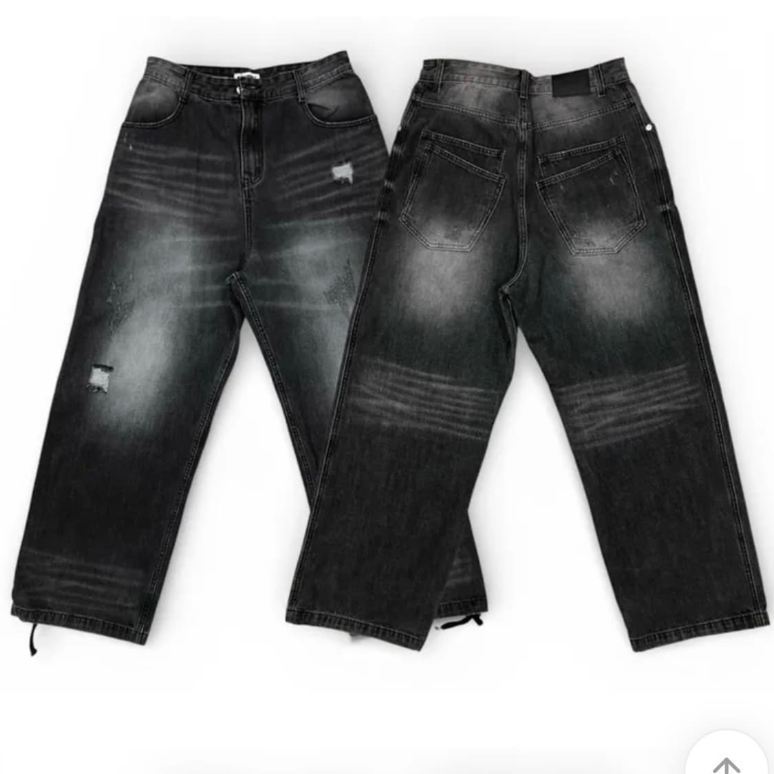 더블포켓 흑청 와이드 팬츠 상품이미지5