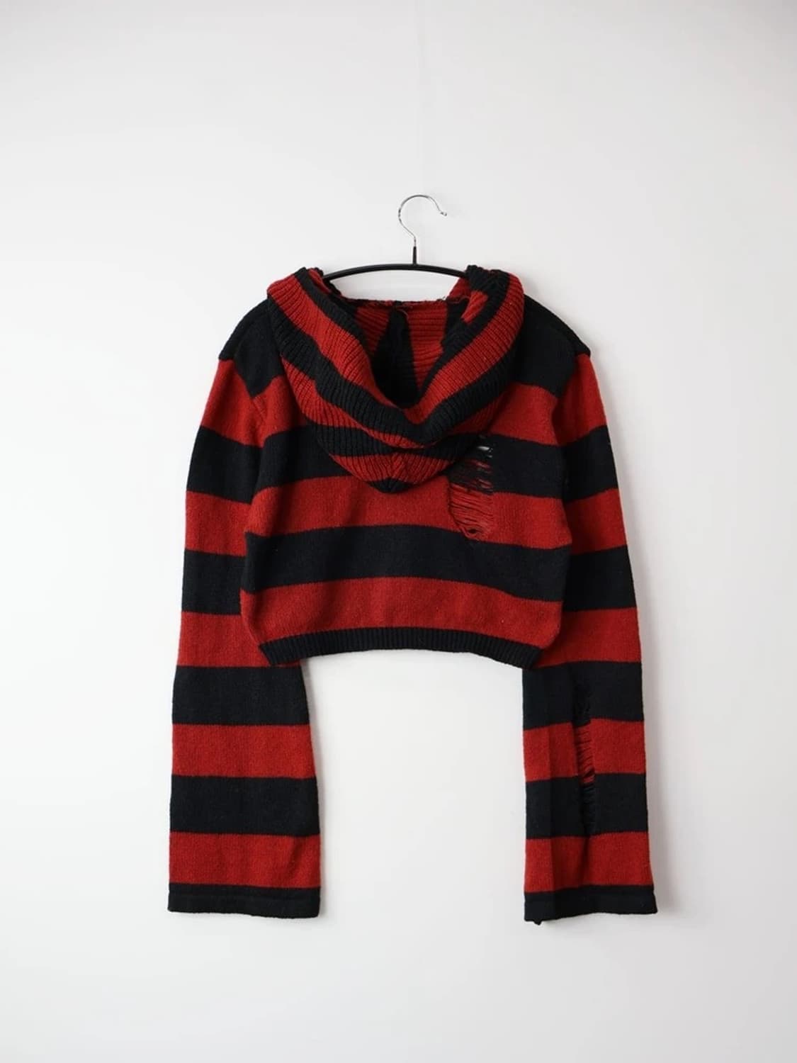 Red Black Punk Crop Hoodie 상품이미지7