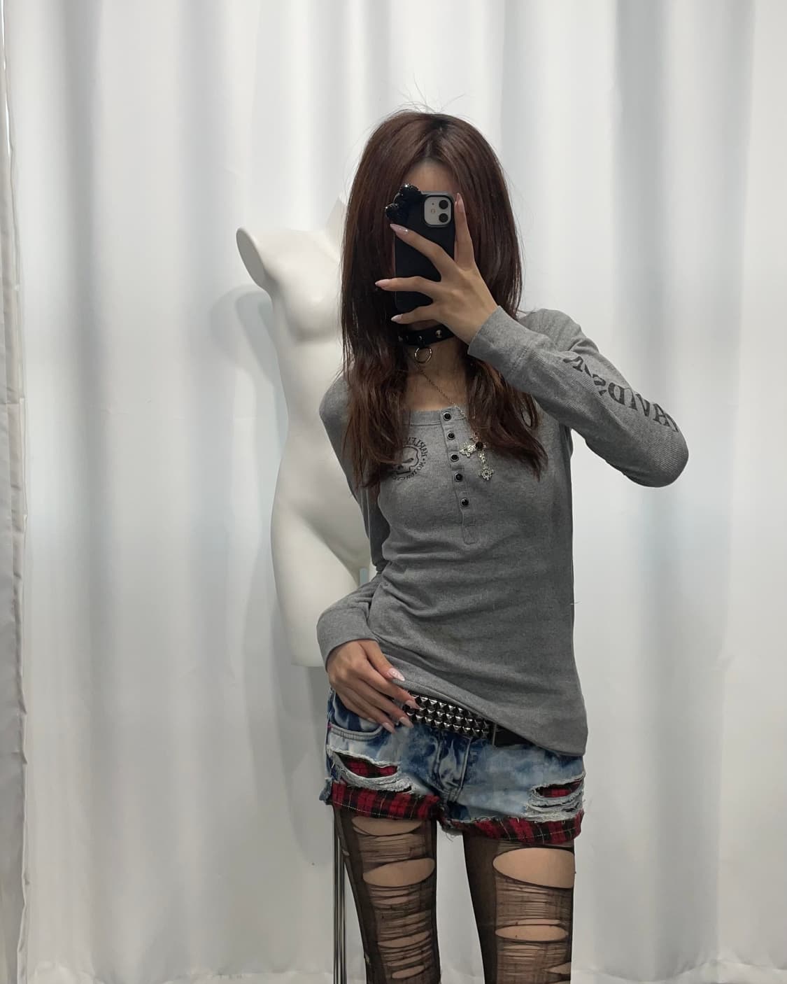 🎸Harley Davidson 그레이 프린팅 롱슬리브🎸 상품이미지4