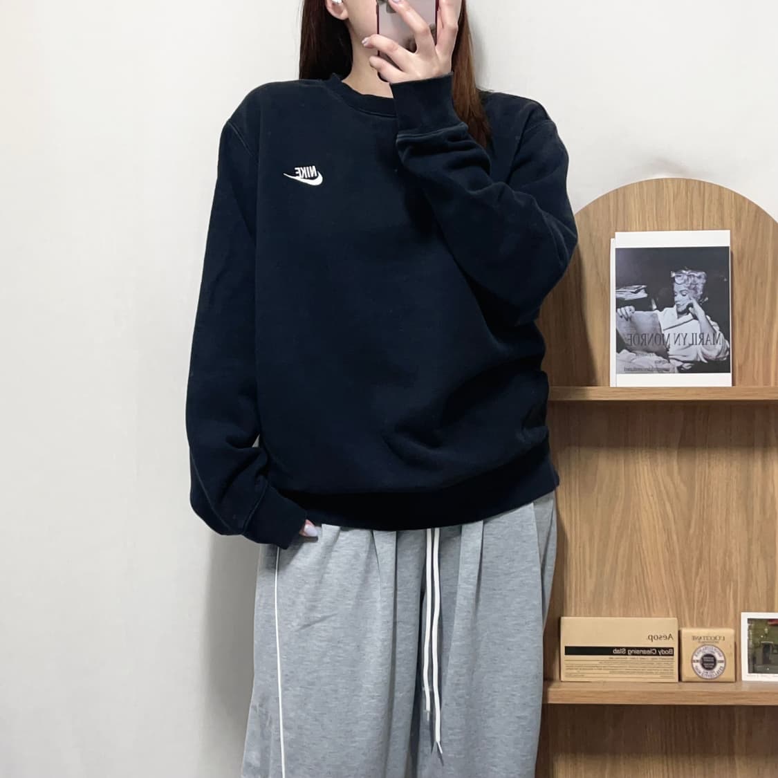 [정품] 나이키 블랙 푸츄라 기모 맨투맨 [ XL ] 상품이미지1