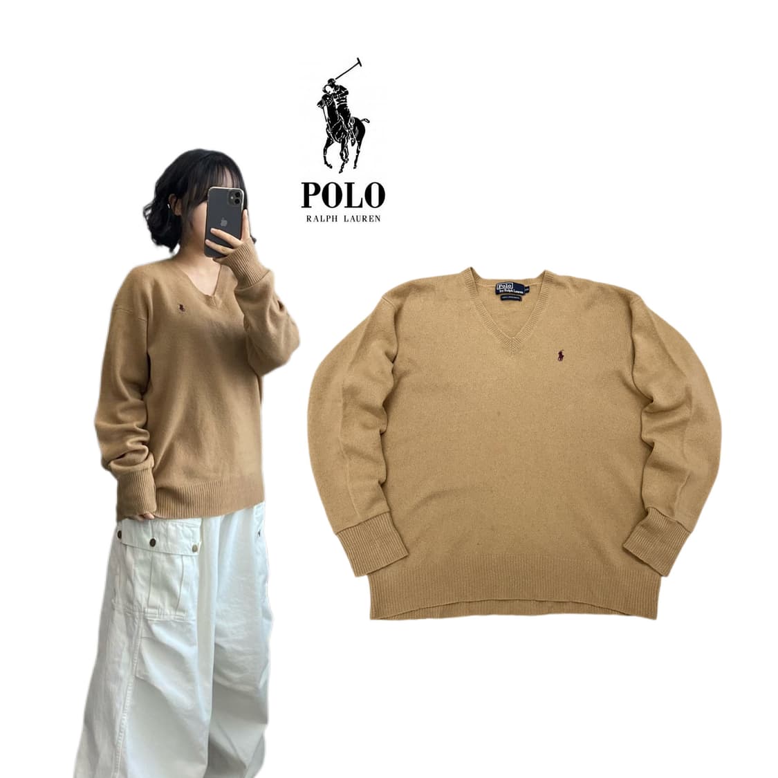 폴로 90s 포니 브라운 니트 상품이미지1