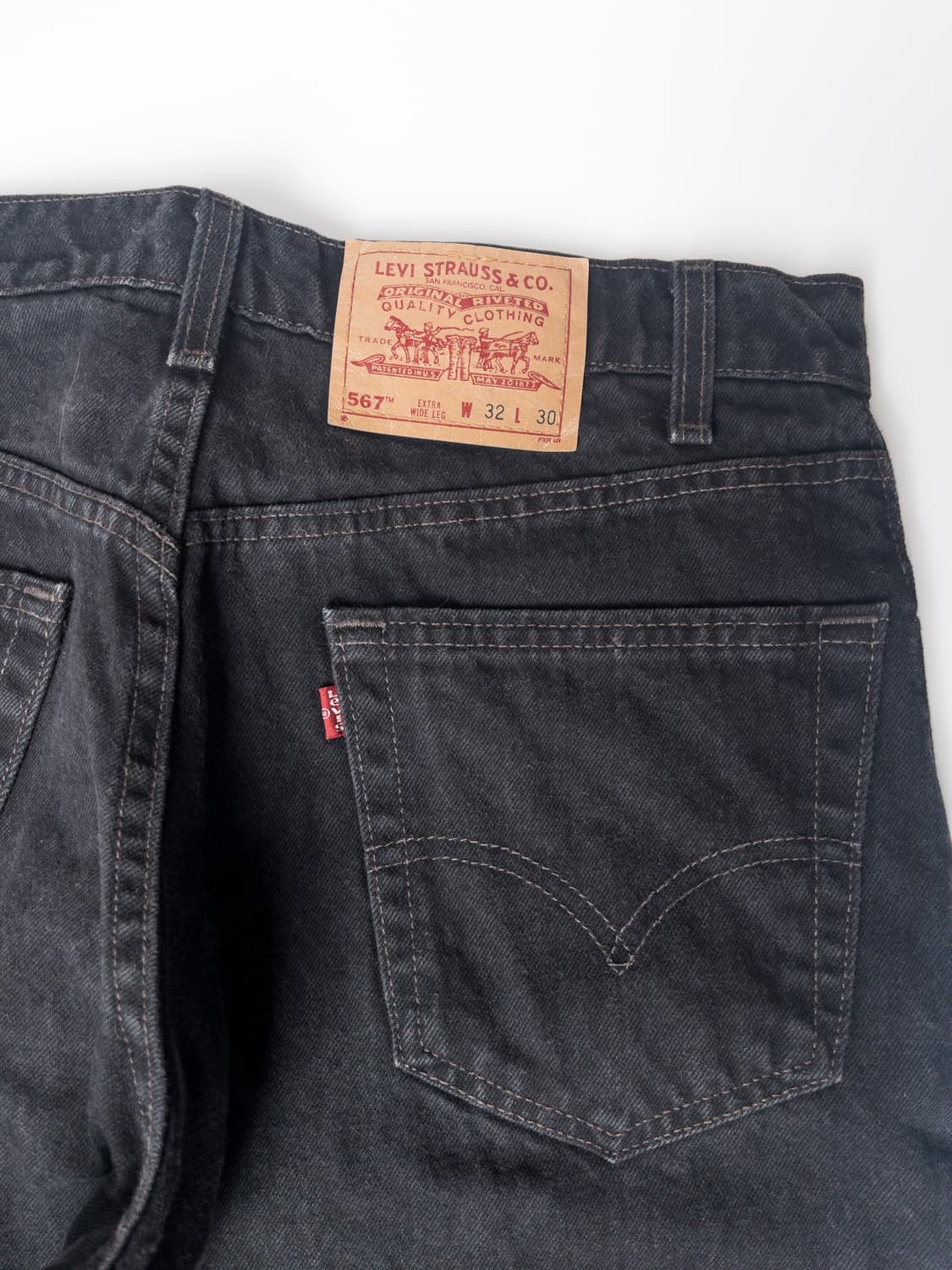 90’s 미제 리바이스 567 루즈 핏 엑스트라 와이드 레그 32x30 상품이미지8