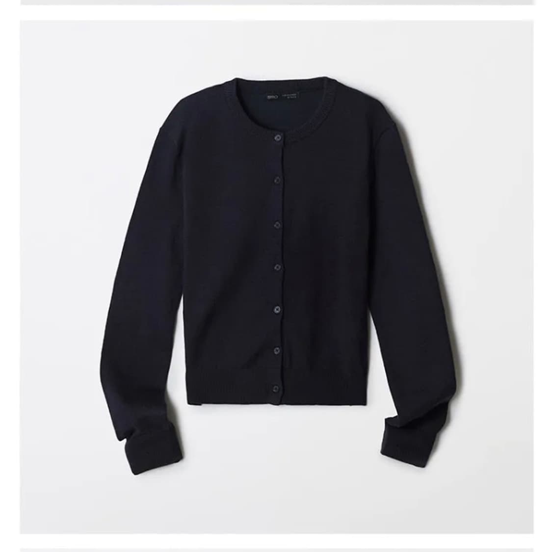 스파오 소프트얀 라운드넥 가디건 카디건 블랙 상품이미지1