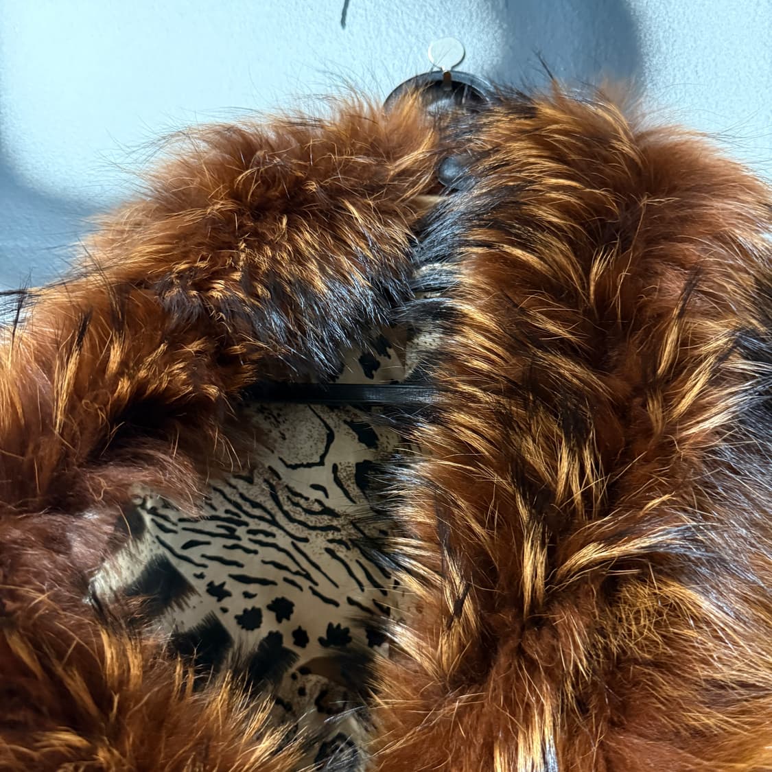 VTG 빈티지 100% 쉽스킨 폭스퍼 트리밍 보헤미안 가죽 베스트 상품이미지5