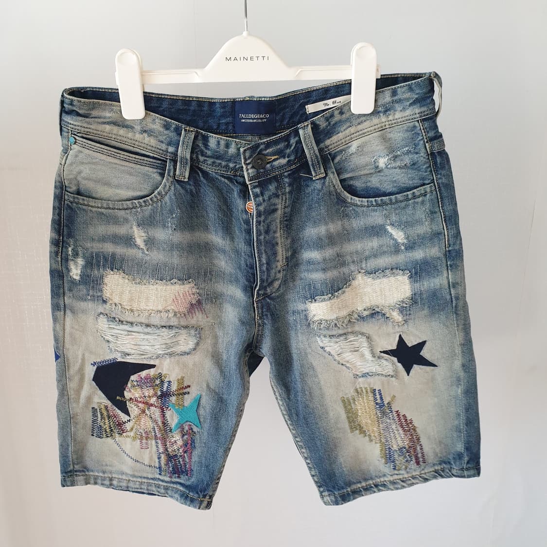 TALLDEGE 빈티지 데님 워싱 패치 반바지 32사이즈 상품이미지1